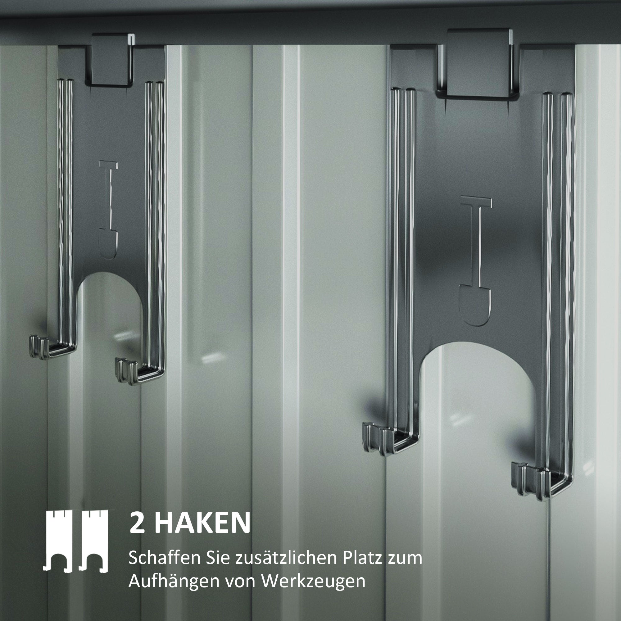 Outsunny Gartenschuppen, Geräteschuppen mit Fenstern, Lüftungsöffnungen, Schiebetür, wasserdichter Stahl, wetterfest, Dunkelgrau