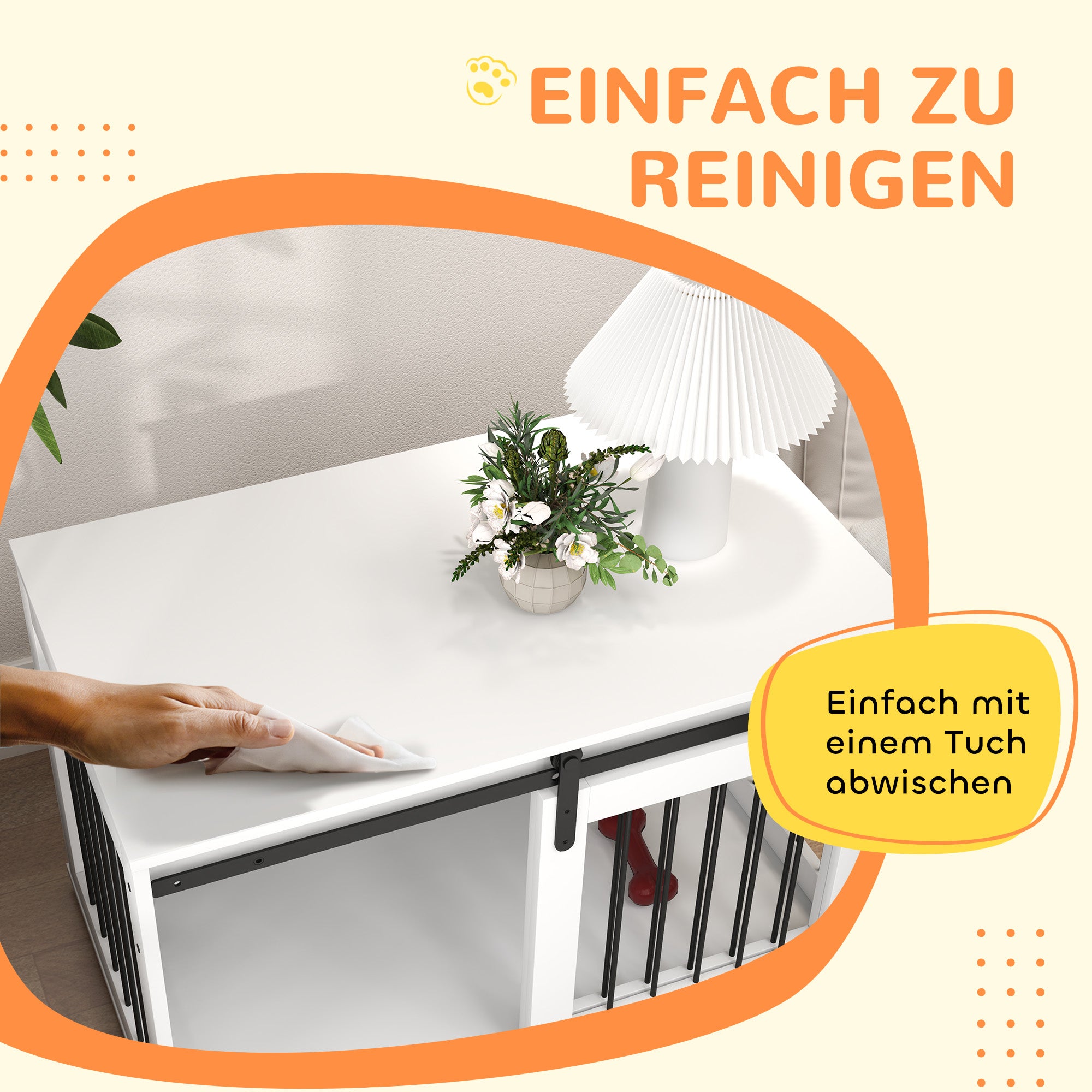 PawHut Hundebox mit Schiebetür, Belüftung, Spanplatte und Stahl, 98 x 58 x 61 cm, Walnuss