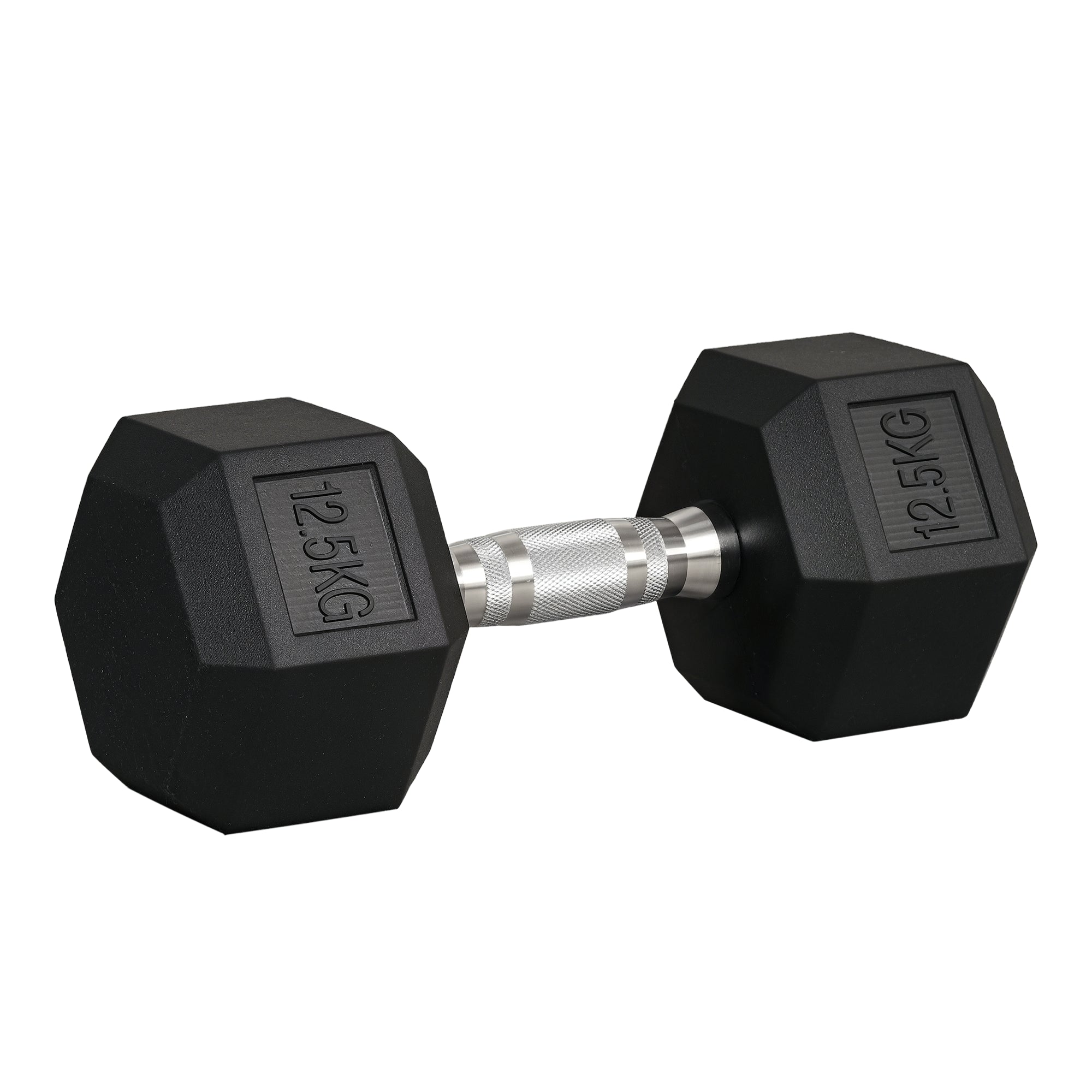 HOMCOM Hanteln mit gerändeltem Griff, Kurzhantel aus Gusseisen, 1 x 12,5 kg, Kurzhanteln für Männer und Frauen, Dumbbell für Zuhause, Fitnessstudio, Krafttraining
