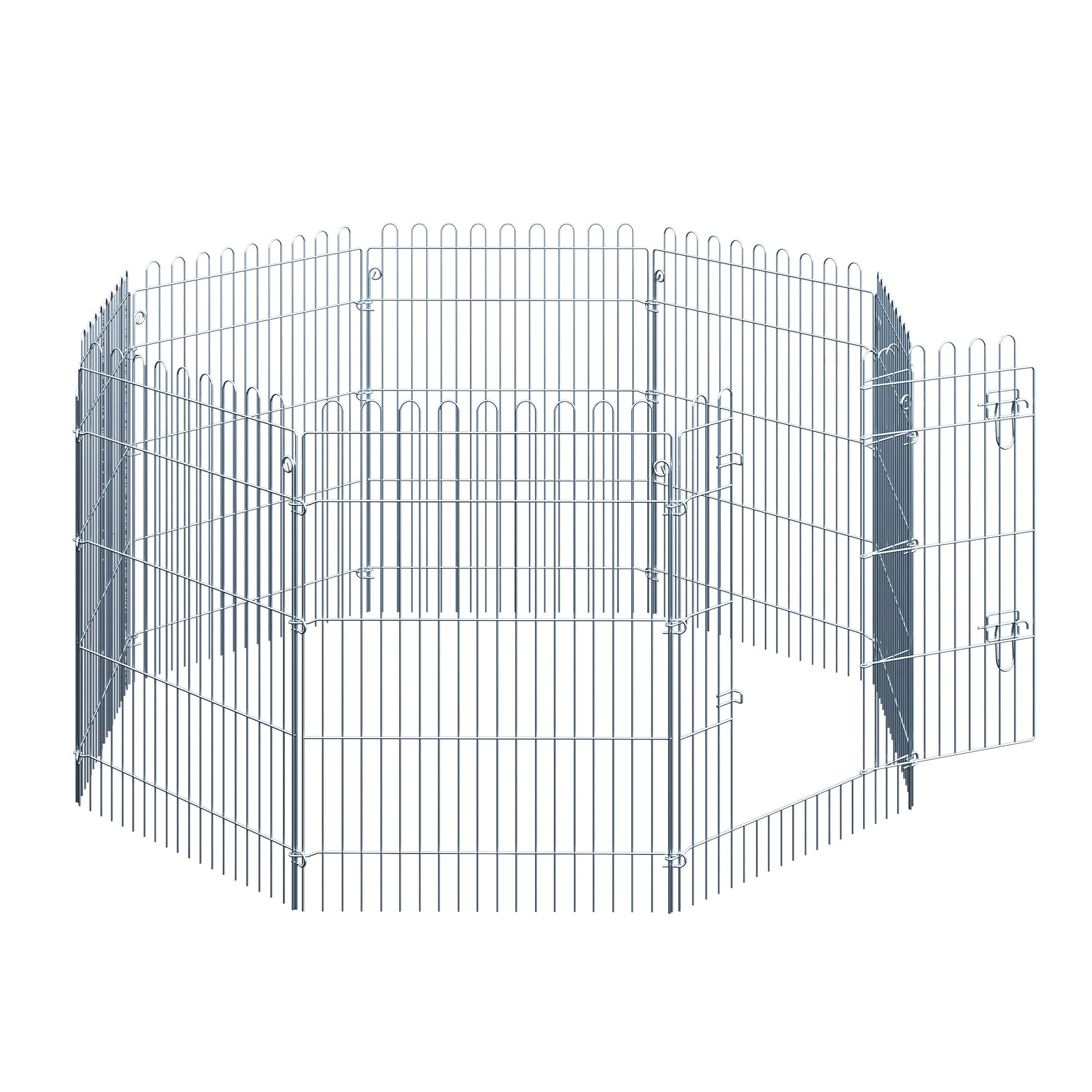 PawHut Freilaufgehege Welpenauslauf Welpenzaun Laufstall Welpengitter für Tiere 8-teilig B63 x H91 cm