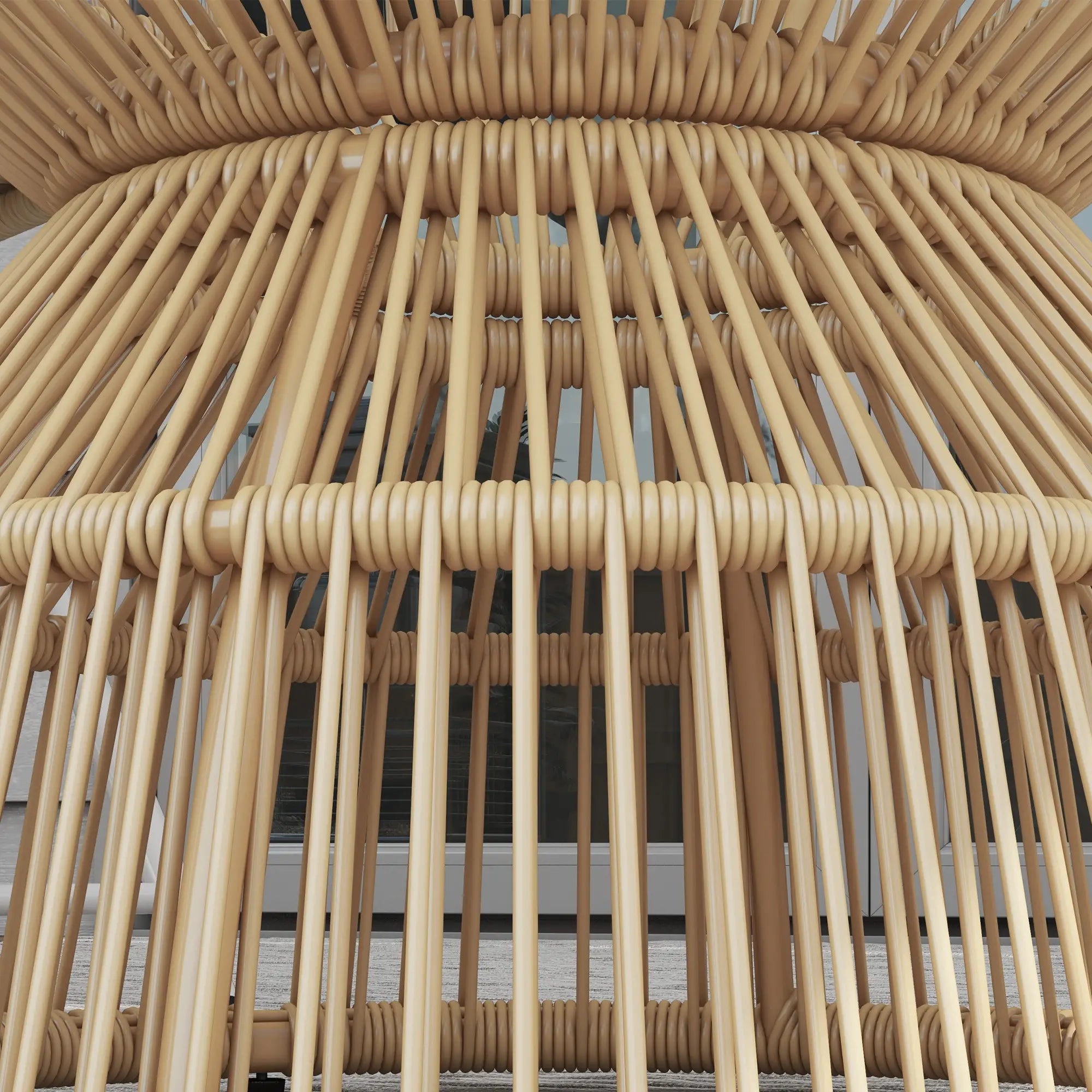 Outsunny Gartentisch Beistelltisch Boho-Stil Hartglas Rattan