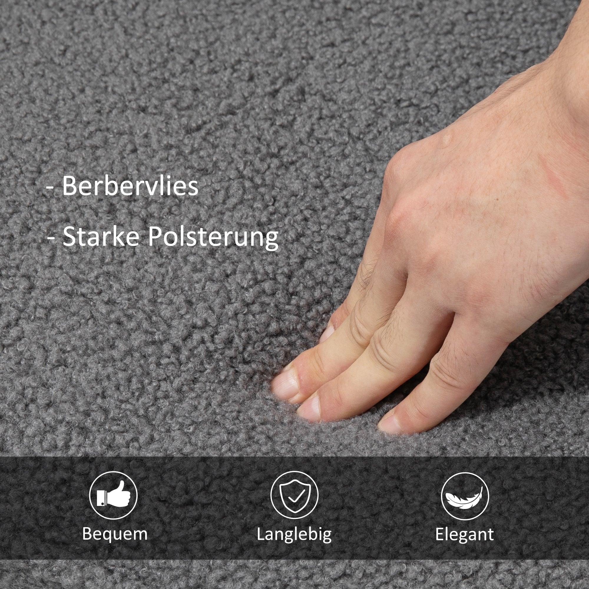 HOMCOM Schaukelstuhl im Retro-Design, Massivholz, Sessel, Relaxsessel, 98 cm x 71 cm x 101 cm, Dunkelgrau