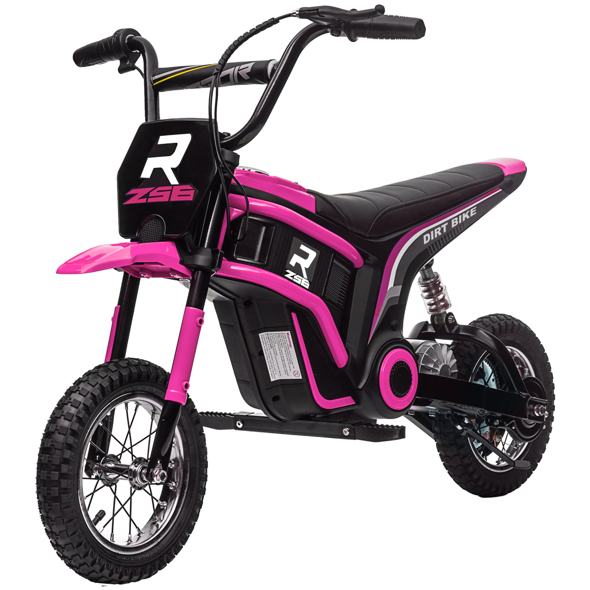 HOMCOM Elektro-Motorrad für Kinder, 24V Kindermotorrad mit Hupe, Leuchte, mit Drehgriff-Gashebel, 8-16 km/h, 8-12 Jahre, Rosa