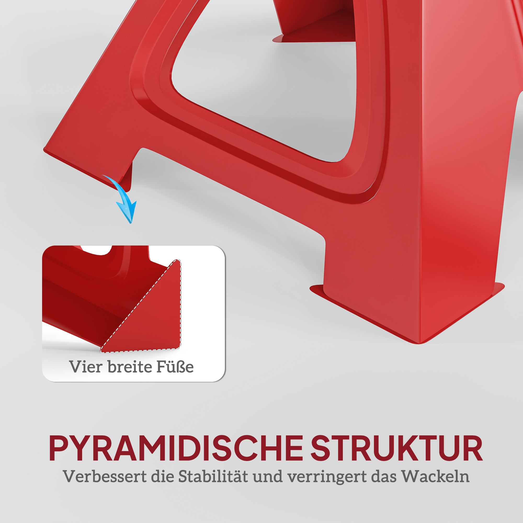 HOMCOM Unterstellbock 3 Tonnen Traglast 2 Stück Stützbock inkl Sicherungssplint 10 stufig Höhenverstellbar Rot