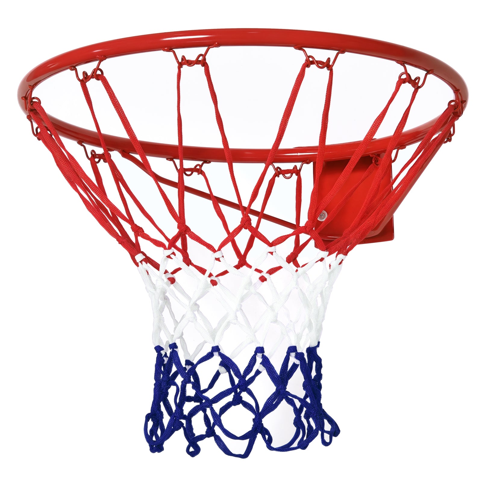 HOMCOM Basketballkorb, Indoor & Outdoor mit Ø46 cm Korb und Netz, Wandmontage, Basketball Board für Jugendliche Erwachsene, Rot + Blau + Weiß