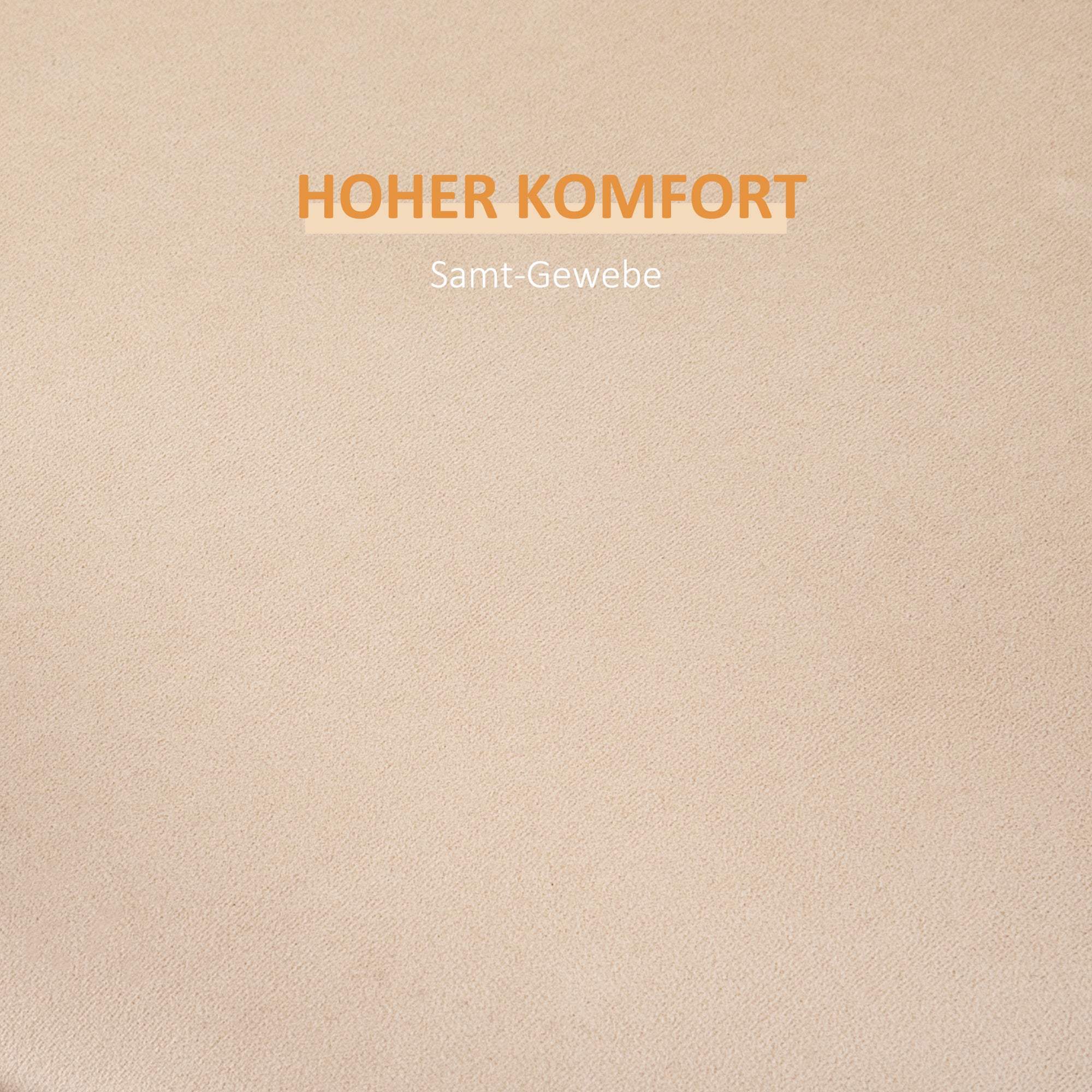 HOMCOM 2-in-1 Hocker in Samtoptik inklusive Stauraum und abnehmbaren Deckel Φ44 cm x 47,5 cm Beige