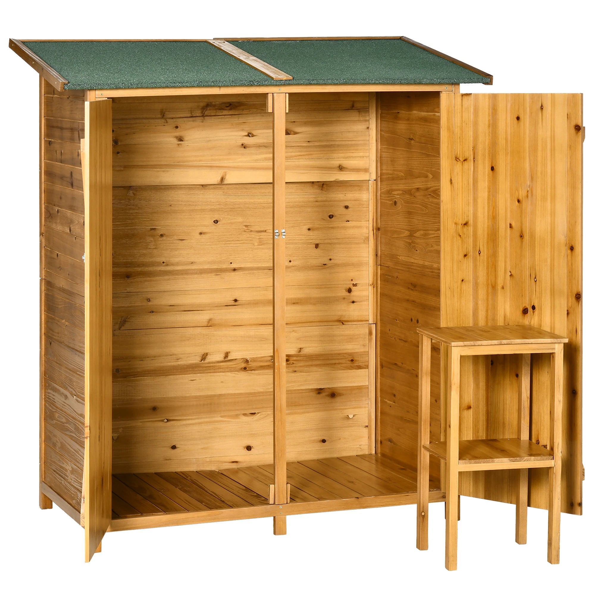 Outsunny Gartenschrank 140?×?75?×?157?cm Tannenholz Natur