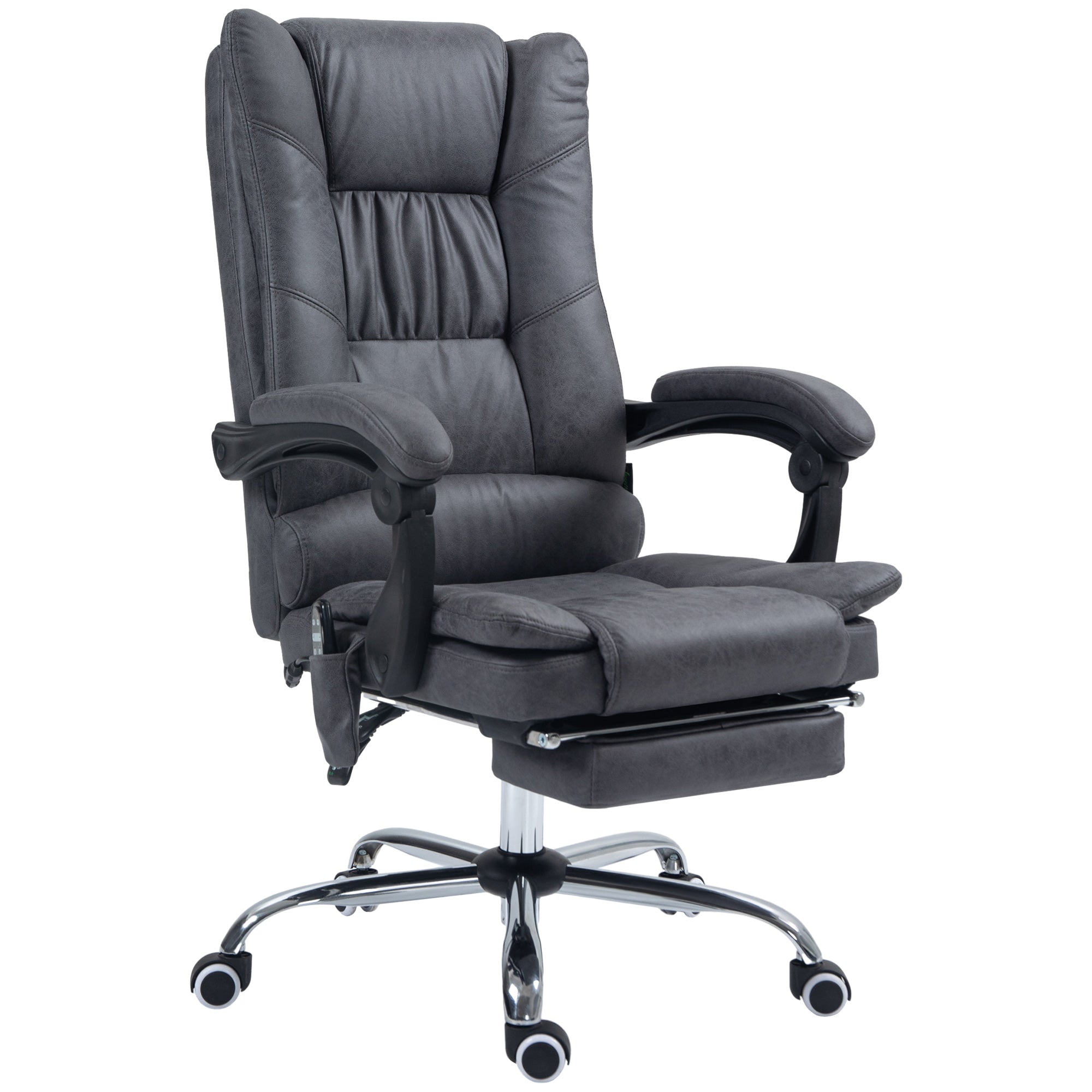 Vinsetto Massagstuhl Bürostuhl mit Massagefunktion, inkl. Fußstütze, höhenverstellbar, 64 cm x 70 cm x 118 cm, Schwarz