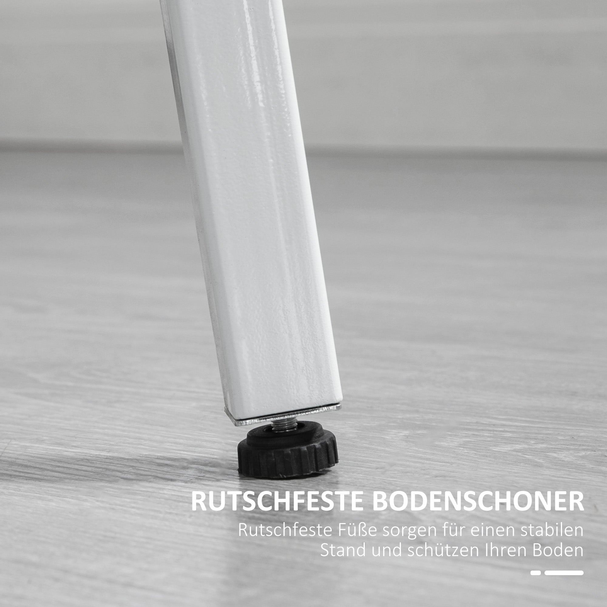 HOMCOM Esstisch, industrieller Stil, abgerundetes Design, stabil bis 60 kg, Ø80 x 76H cm, Naturholz/Weiß