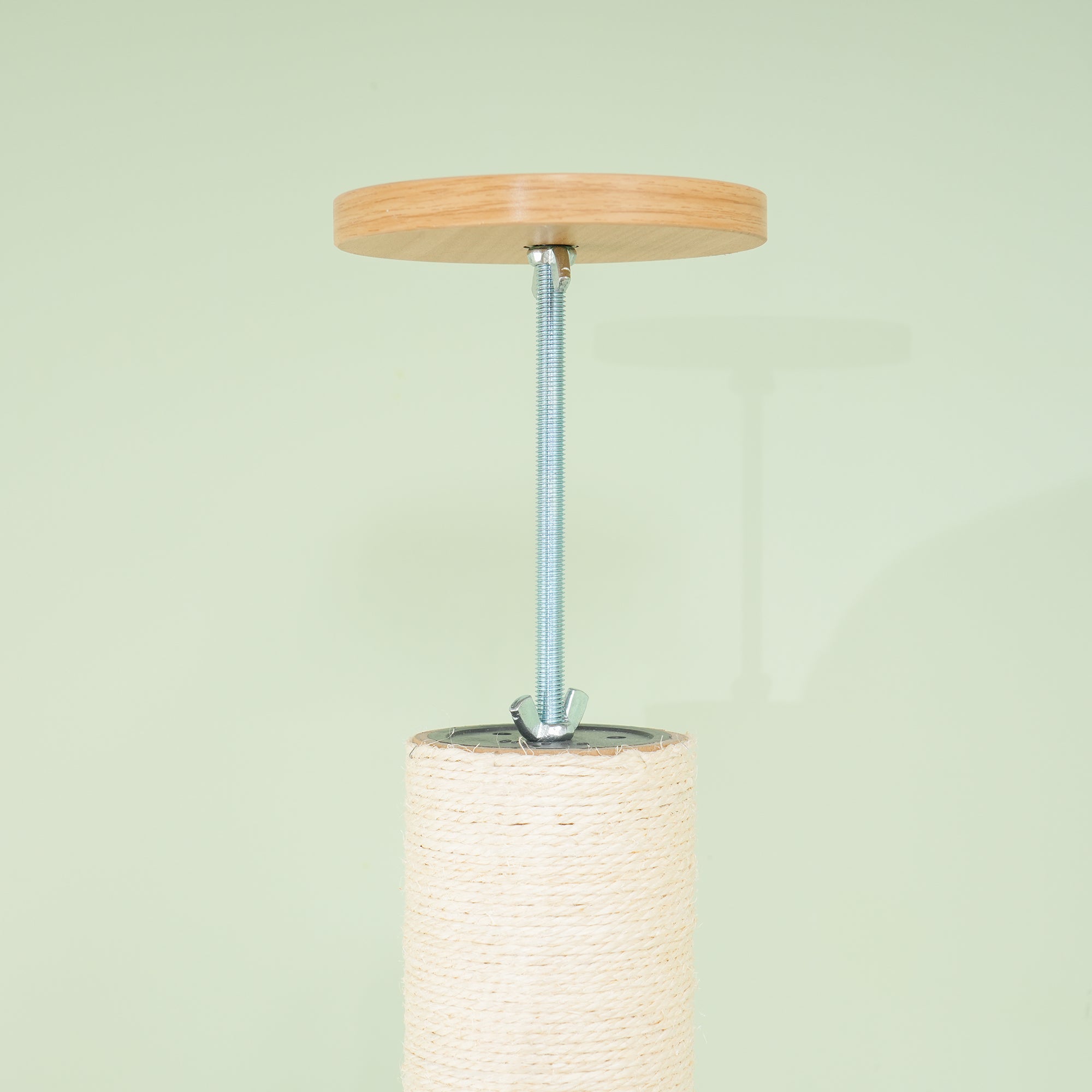 PawHut Deckenhoher Kratzbaum, Anti-Kipp-Sicherung, Sisal-Seilpfosten, Holzwerkstoff, Eiche+Cremeweiß