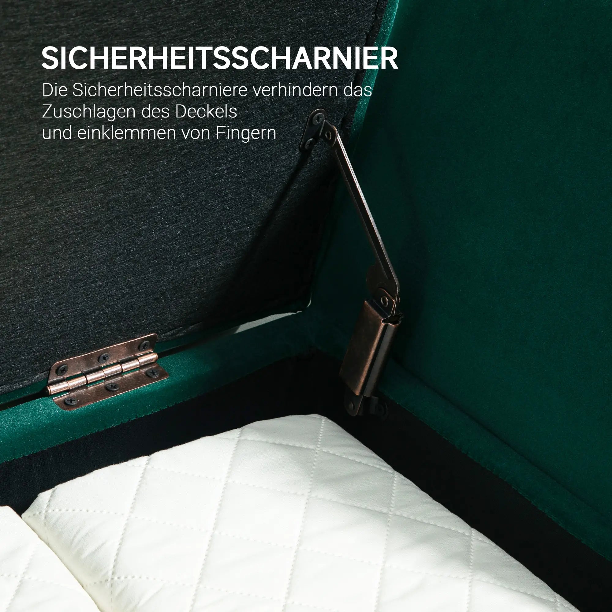 HOMCOM Polsterbank mit Stauraum, Armlehnen, Samtartiges Polyester, Kautschukholz, 107 x 42 x 65 cm, Grün