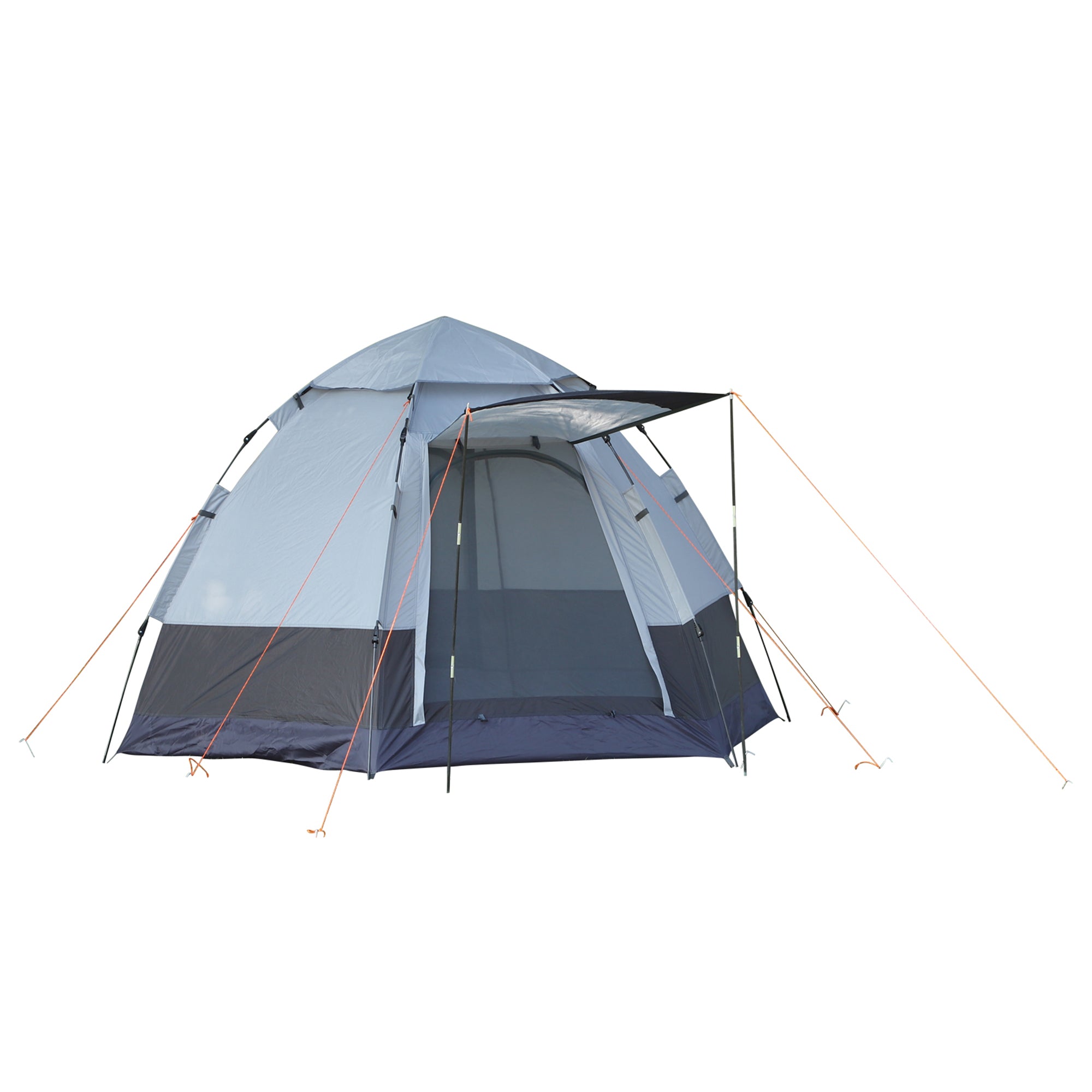 Outsunny Campingzelt 3–4 Personen, Kuppelzelt grau-schwarz