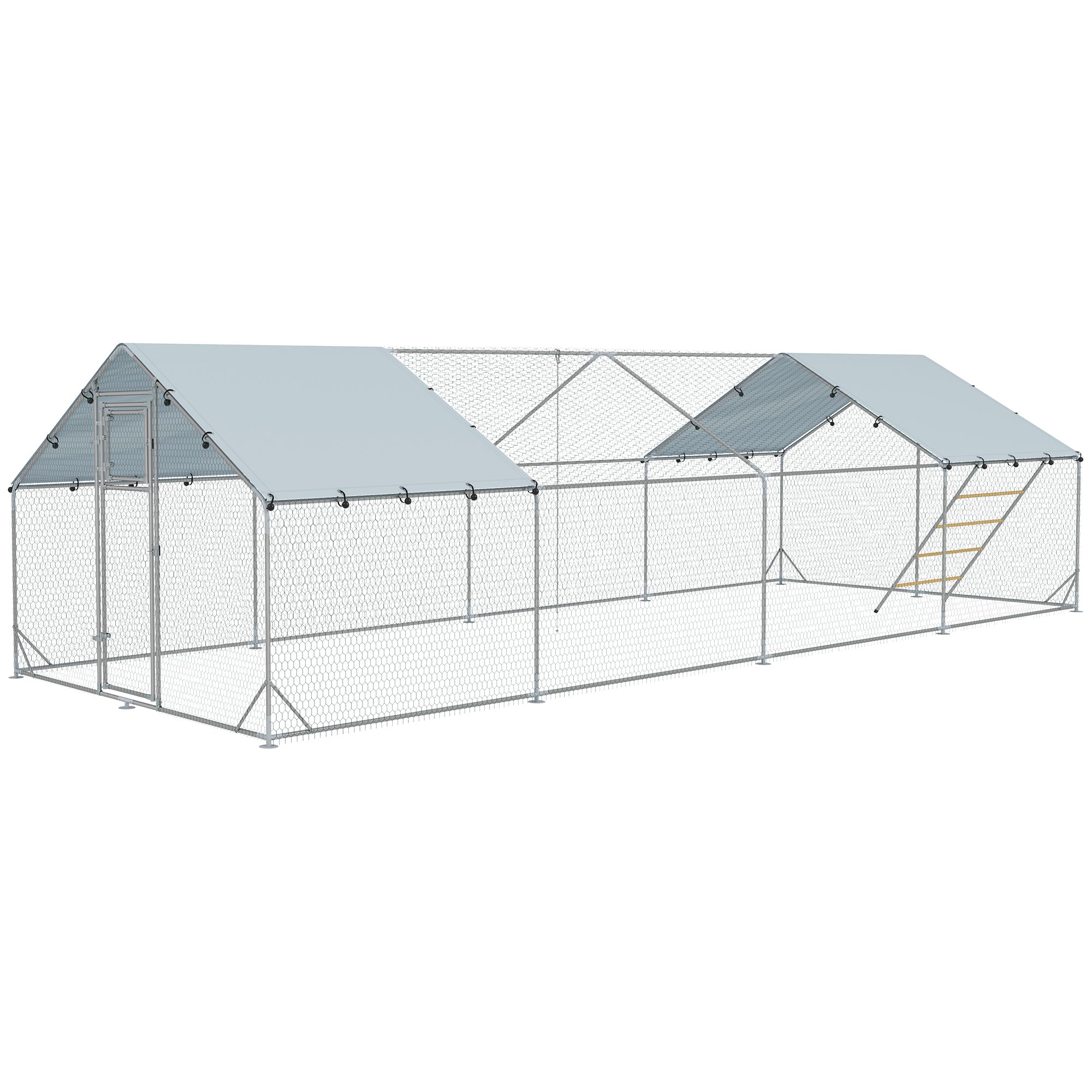 PawHut Hühnerstall Freilaufgehege Outdoor für 24-30 Hühner UV-beständig
