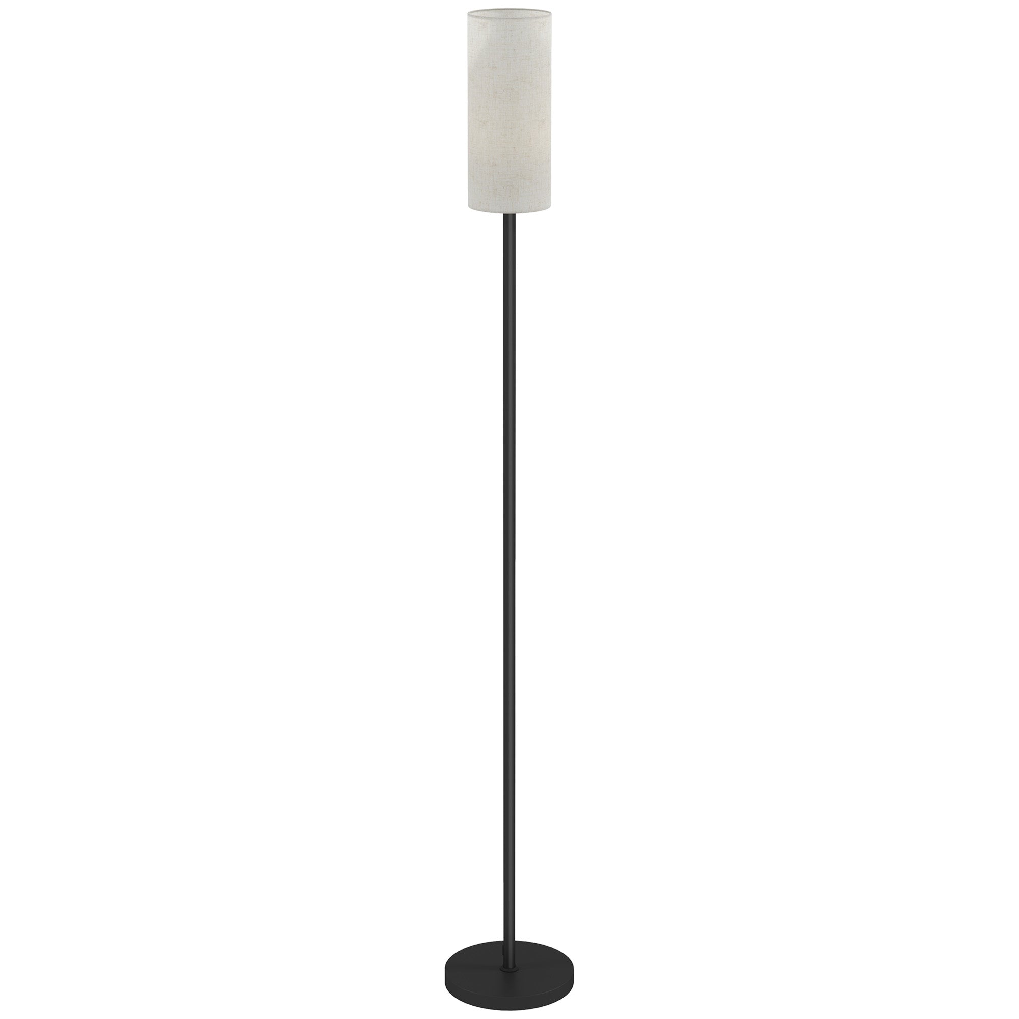 HOMCOM Stehlampe, Schirm in Leinenoptik, Metallstange, Fußschalter, Weiß