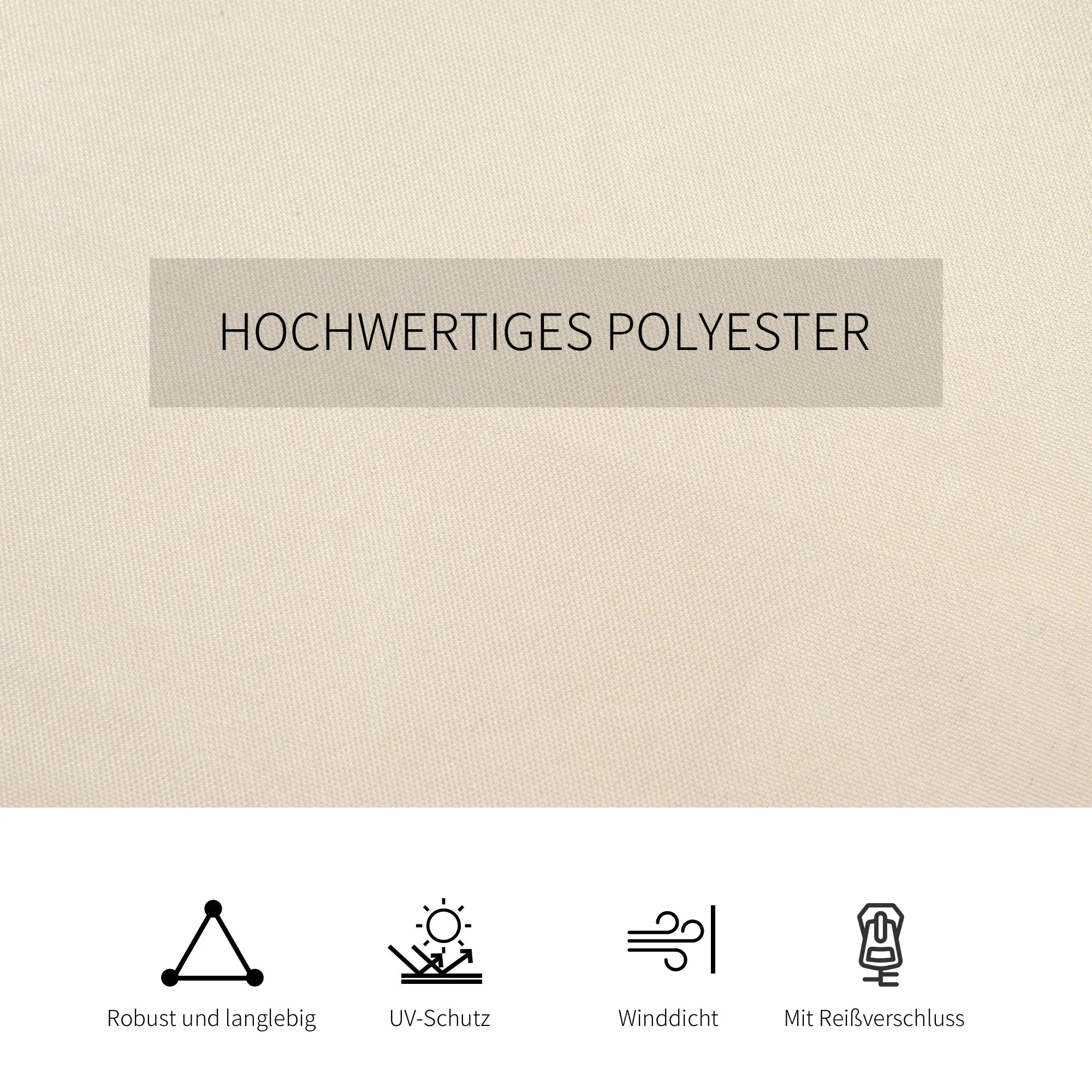 Outsunny 4 Ersatzvorhänge für 3x3m Pavillons, robust, für Stangen und Gleitschienen, doppelter Reißverschluss, beige