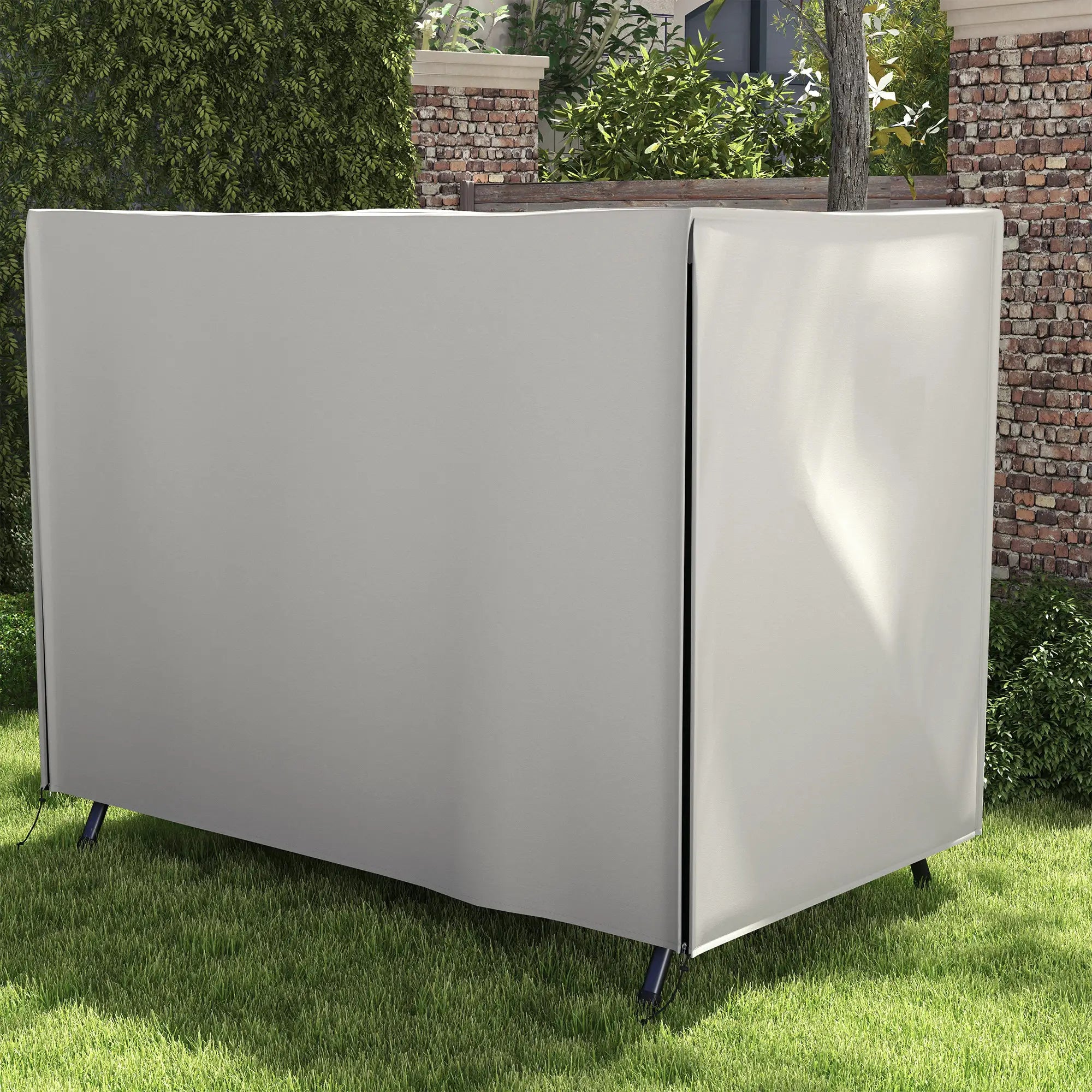 Outsunny Schutzhülle für Gartenschaukel, reißfest, wetterfest, Tex-Lock-System, 205x124x164 cm, Grau