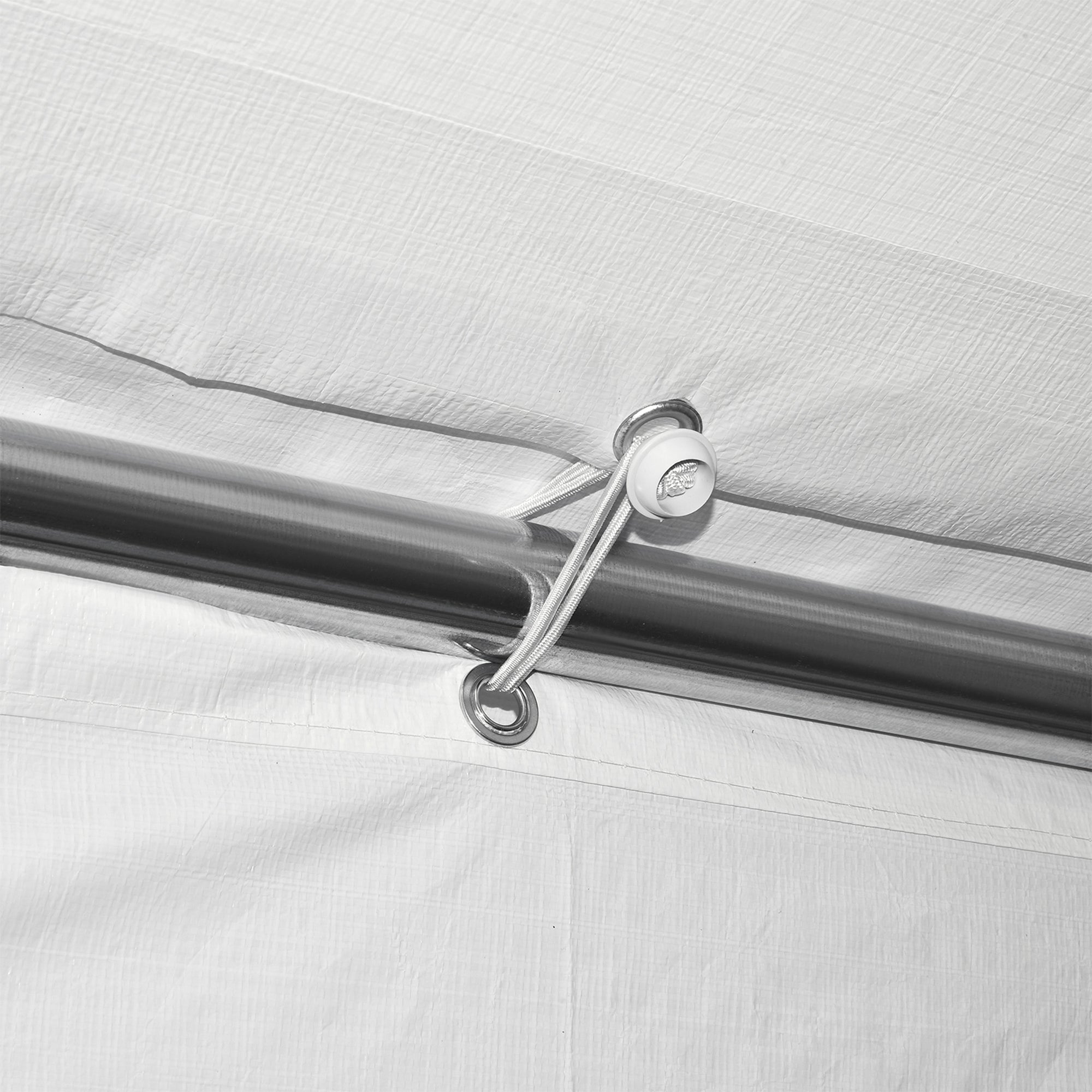 Outsunny Pavillon 6 x 3 m, Partypavillon, abnehmbare Seitenwände, mit aufrollbaren Türen + Fenstern, Weiß