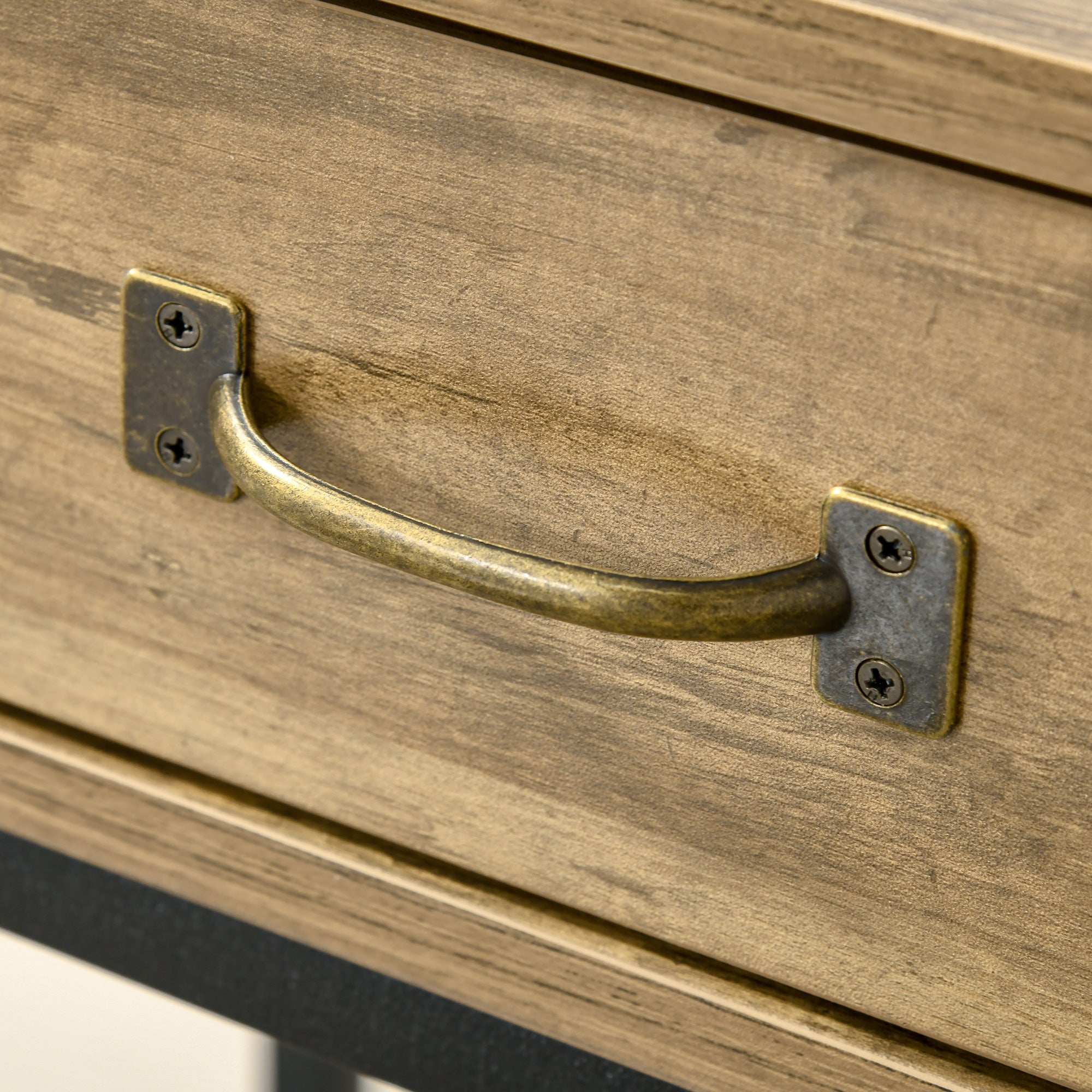 HOMCOM Konsolentisch Flurtisch mit Ablage und 2 Schubladen, 100 x 35 x 76,5 cm Beistelltisch Sofatisch Ausstellungstisch für Kleinen Raum, Eingang, Flur, Wohnzimmer Braun+Schwarz