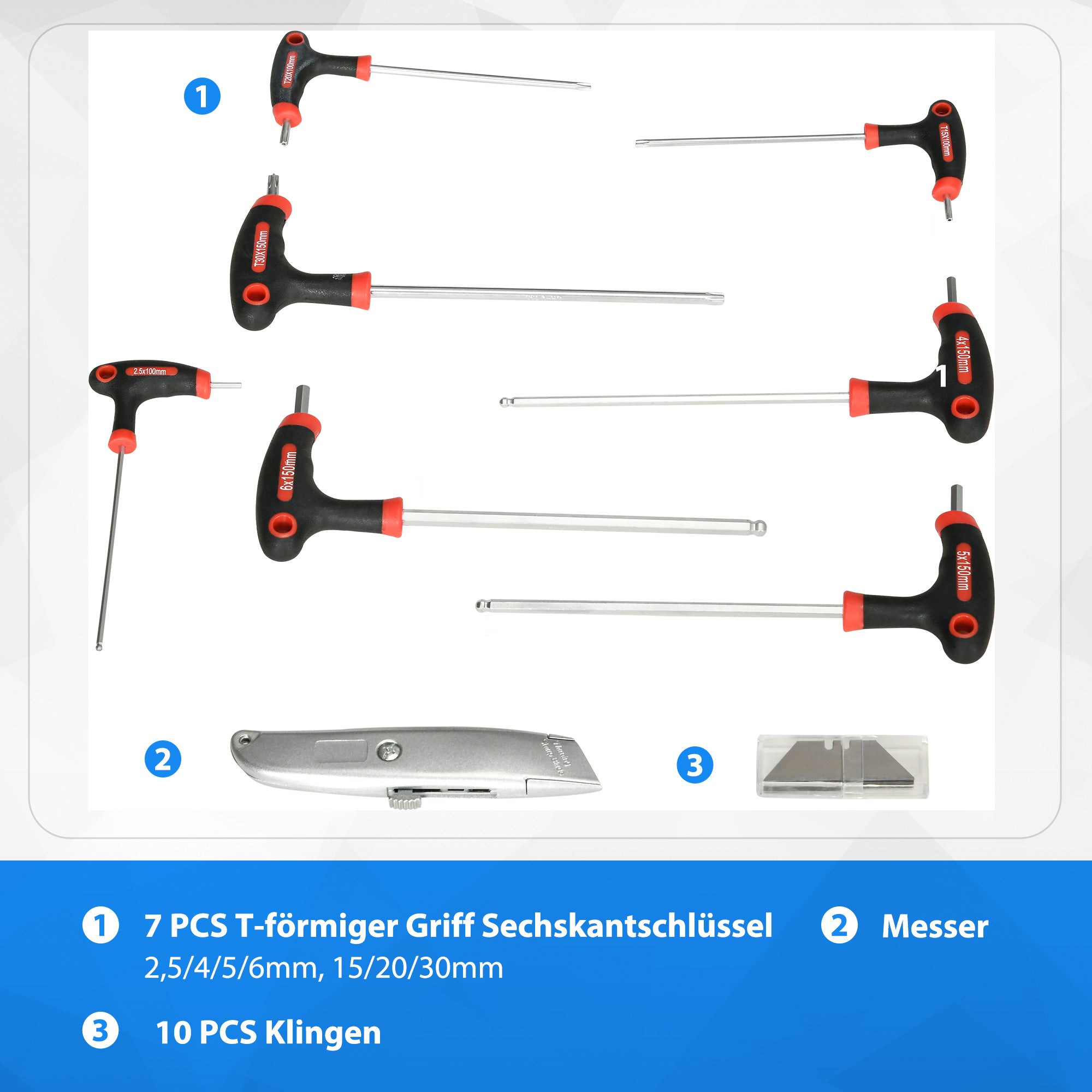 DURHAND Werkzeugkiste mit 116-teiligem Werkzeugset, mobil, verschließbar, Stahlgehäuse, 45 x 24 x 27 cm, Schwarz