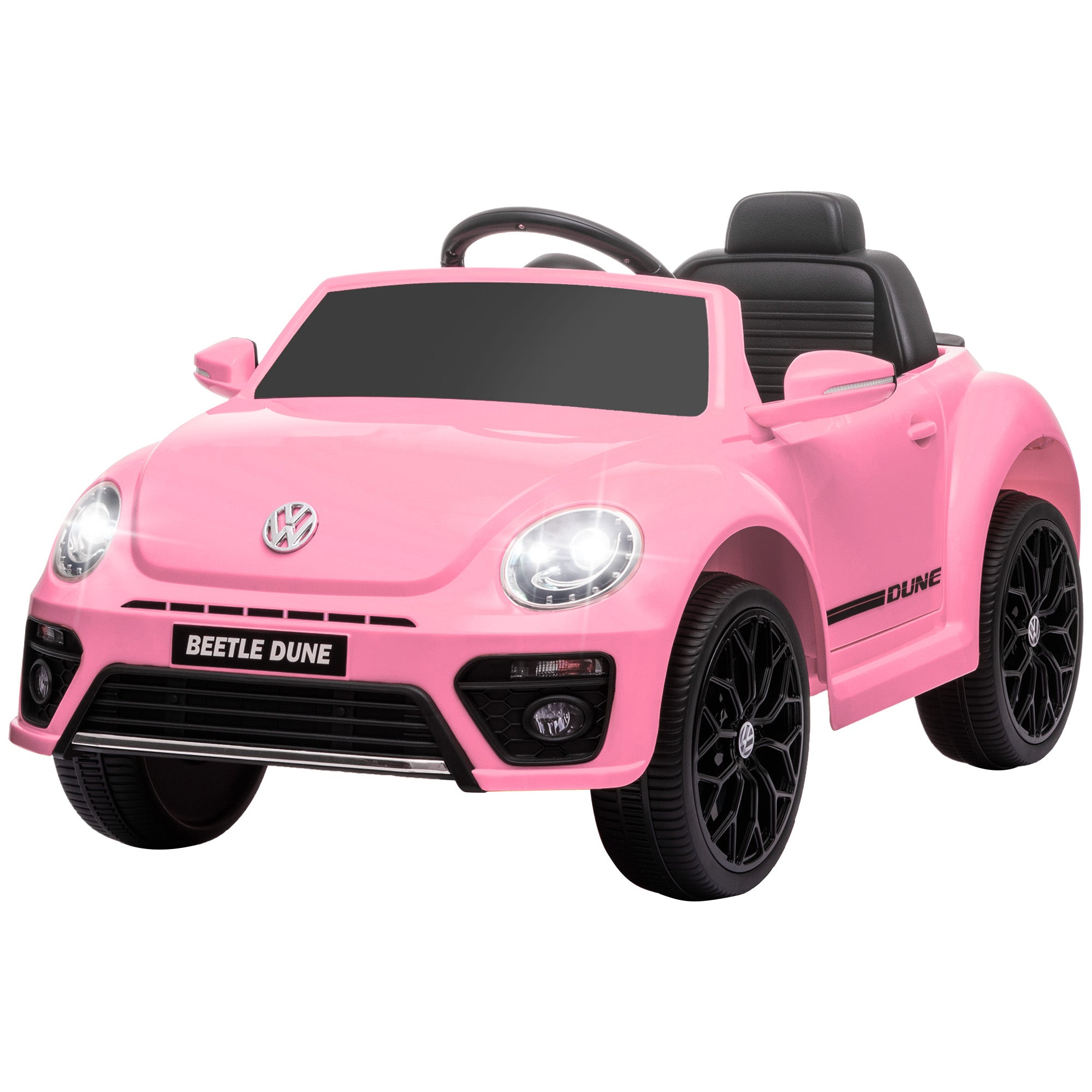 AIYAPLAY Elektro-Kinderfahrzeug, VW Käfer, 3-5 km/h, mit Fernbedienung & Musik, Rosa