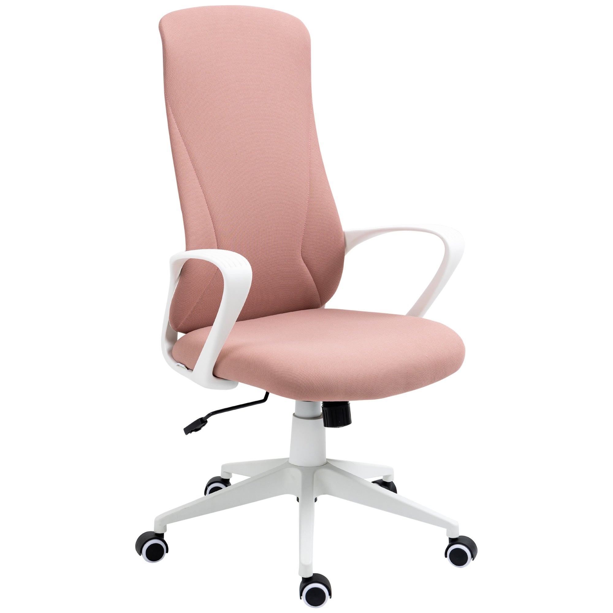 Vinsetto Bürostuhl, Computerstuhl, neigbare Rückenlehne, drehbar, höhenverstellbar, 62x56x110-119,5cm, rosa