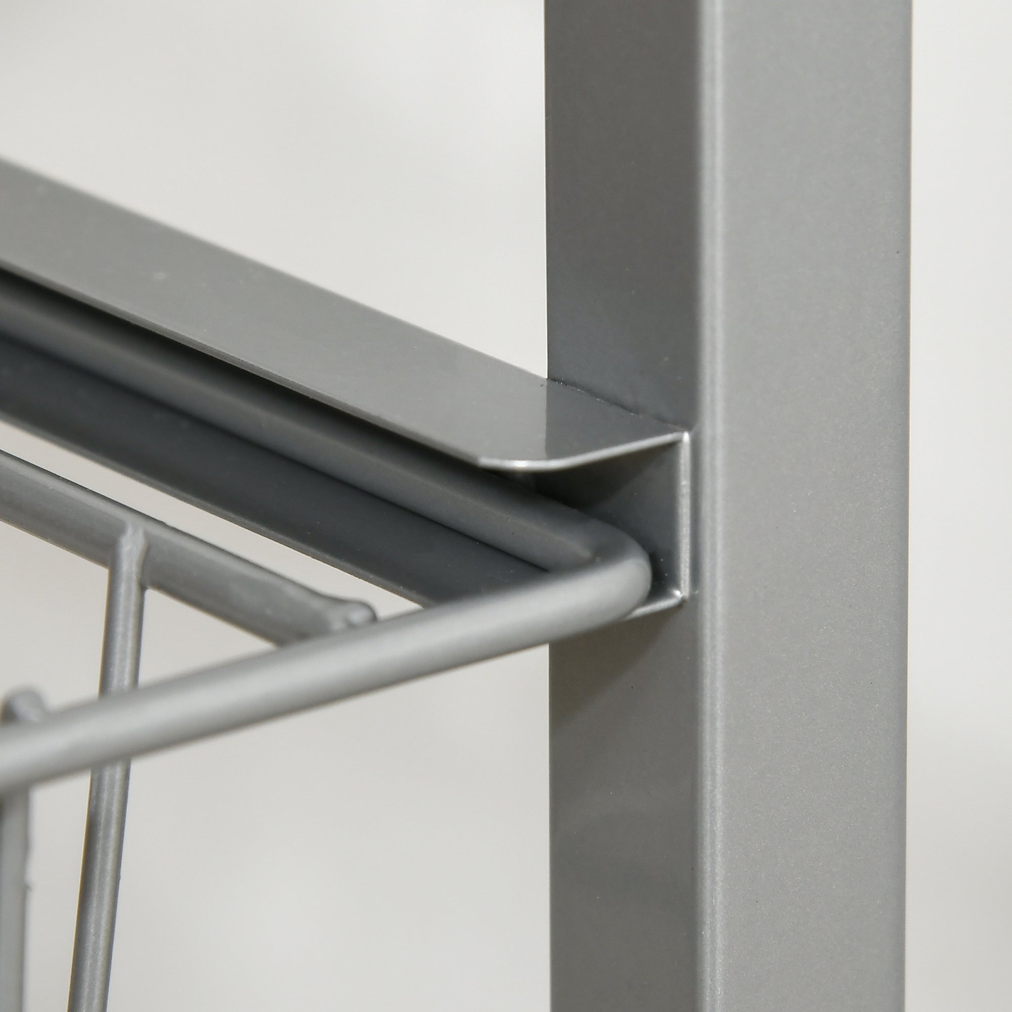 HOMCOM Küchenwagen Rollwagen mit 4 Ebenen Küchenregal mit Metallkörben, Allzweckwagen auf Rollen, Aufbewahrungswagen für Küche Bad Büro Wohnzimmer Silber