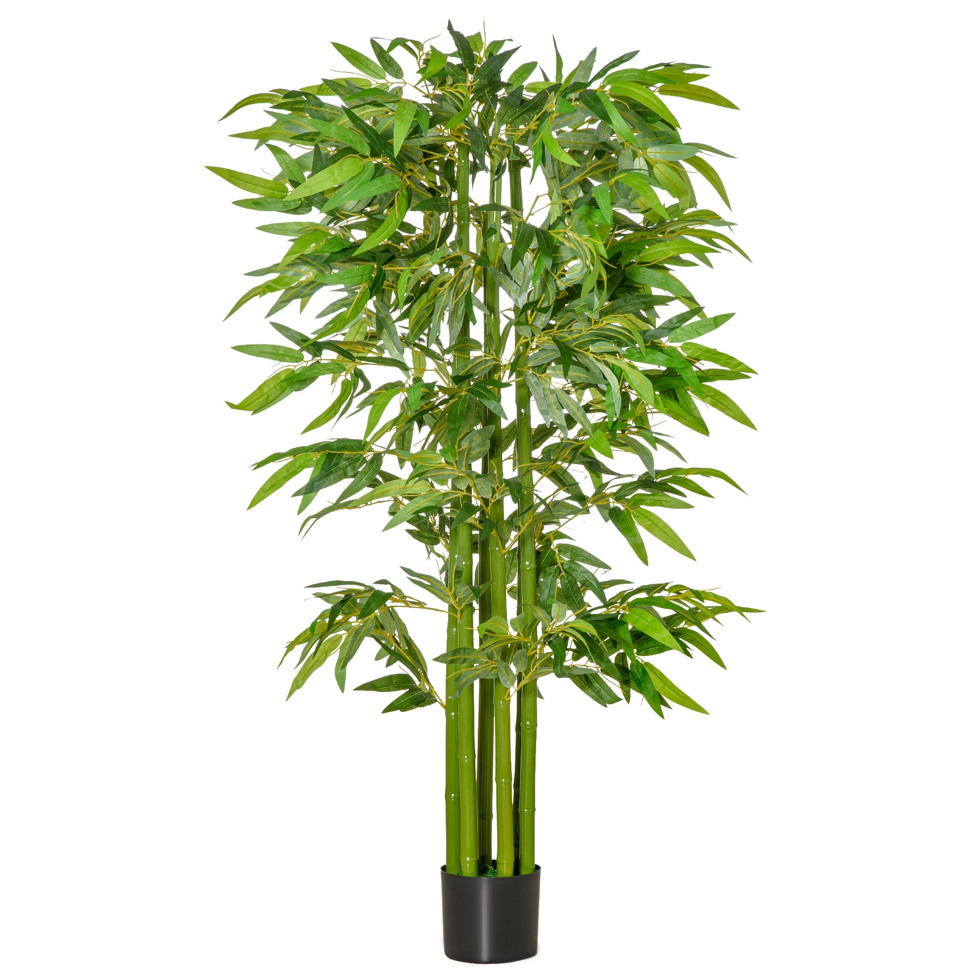 HOMCOM Künstlicher Bambus groß 160 cm Kunstpflanze, Kunstbambus, Plastik Künstliche Pflanzen im Topf, Fake Plant wie echt für Wohnzimmer Schlafzimmer Büro Garten Moderne Dekoration Geschenk
