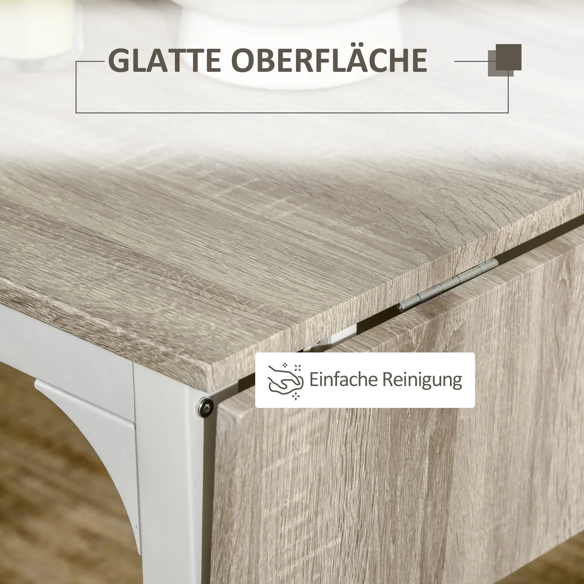 HOMCOM Essgruppe Klapptisch 2 Stühle platzsparend natur weiß