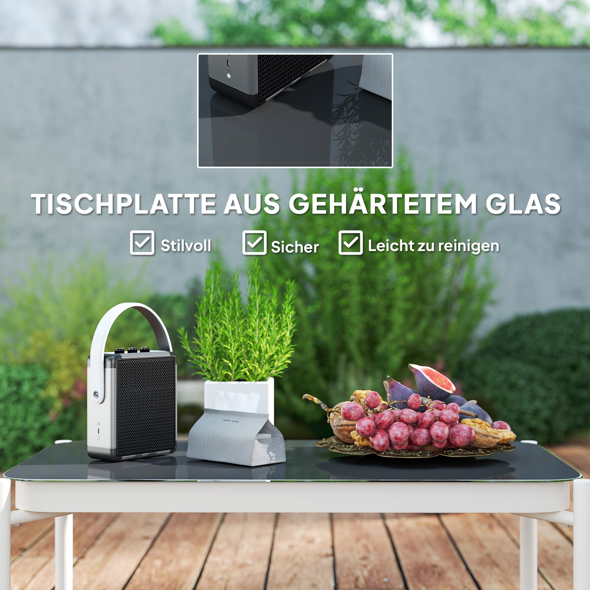 Outsunny Gartenmöbel Set aus Polyrattan Lounge-Set mit 2er Sofa Sessel Glastisch Kissen 4 Personen Braun+Grau