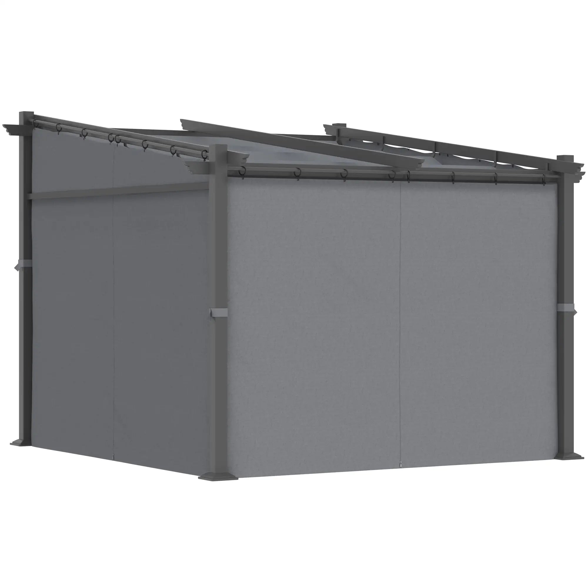 Outsunny Pergola mit ausziehbarem Dach Seilzugsystem