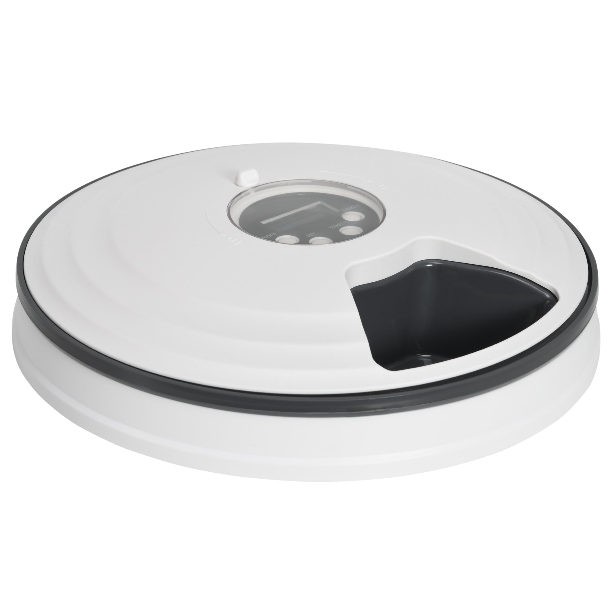 PawHut Futterautomat Katze Nassfutter Katzenfutter mit LED-Display, Programmierbarem Timer, 6 Futter-Fächer für je 70 g Trockenfutter 4 Mahlzeiten Automatischer Futterspender für Hunde Katzen