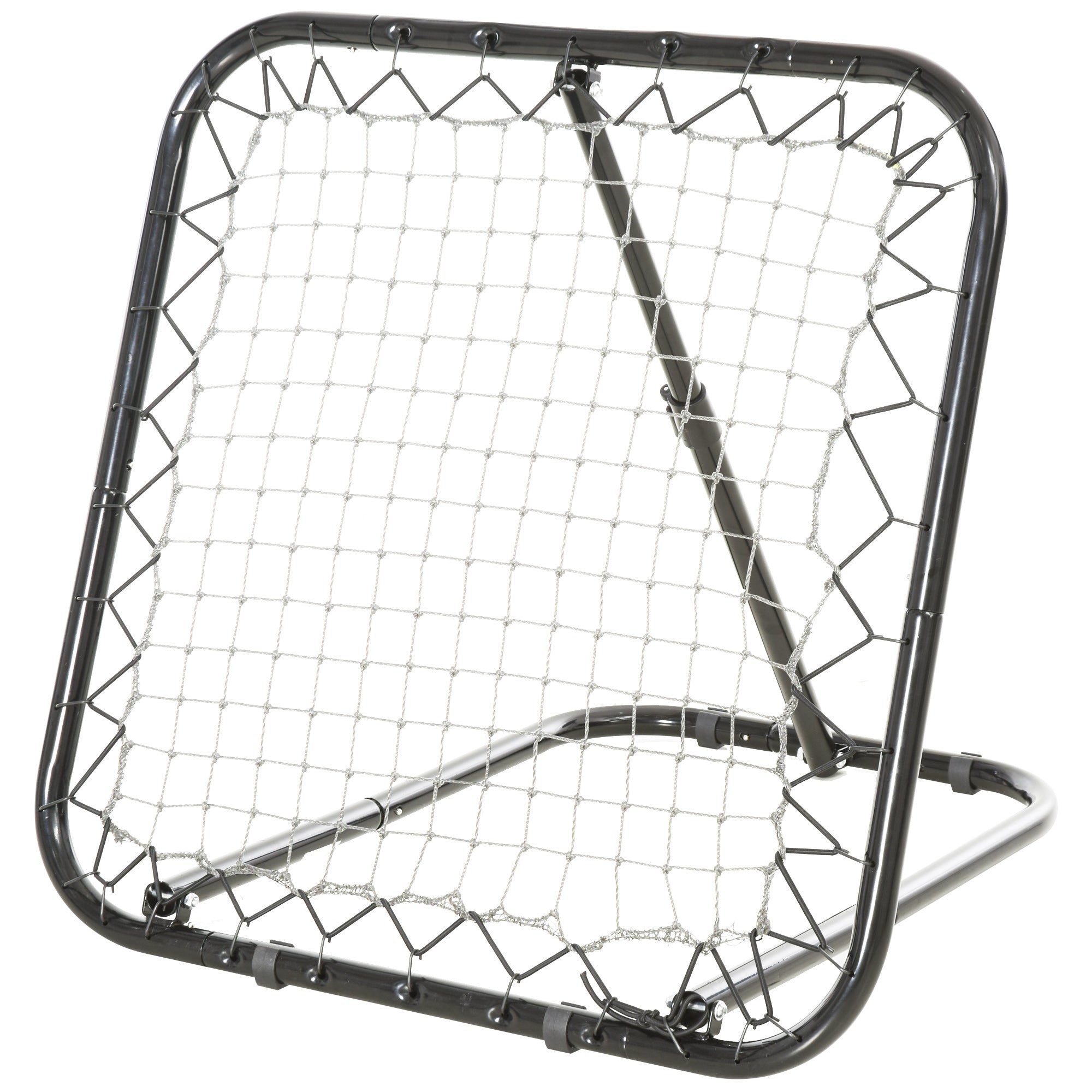 HOMCOM Rebounder für Fußball, Prellwand mit Heringen, verstellbar in 5 Stufen, tragbar, Kickback Tor, verstellbar Fußballtor für Jugendliche, Rückprallwand für Baseball Training 78x84x78cm, Weiß