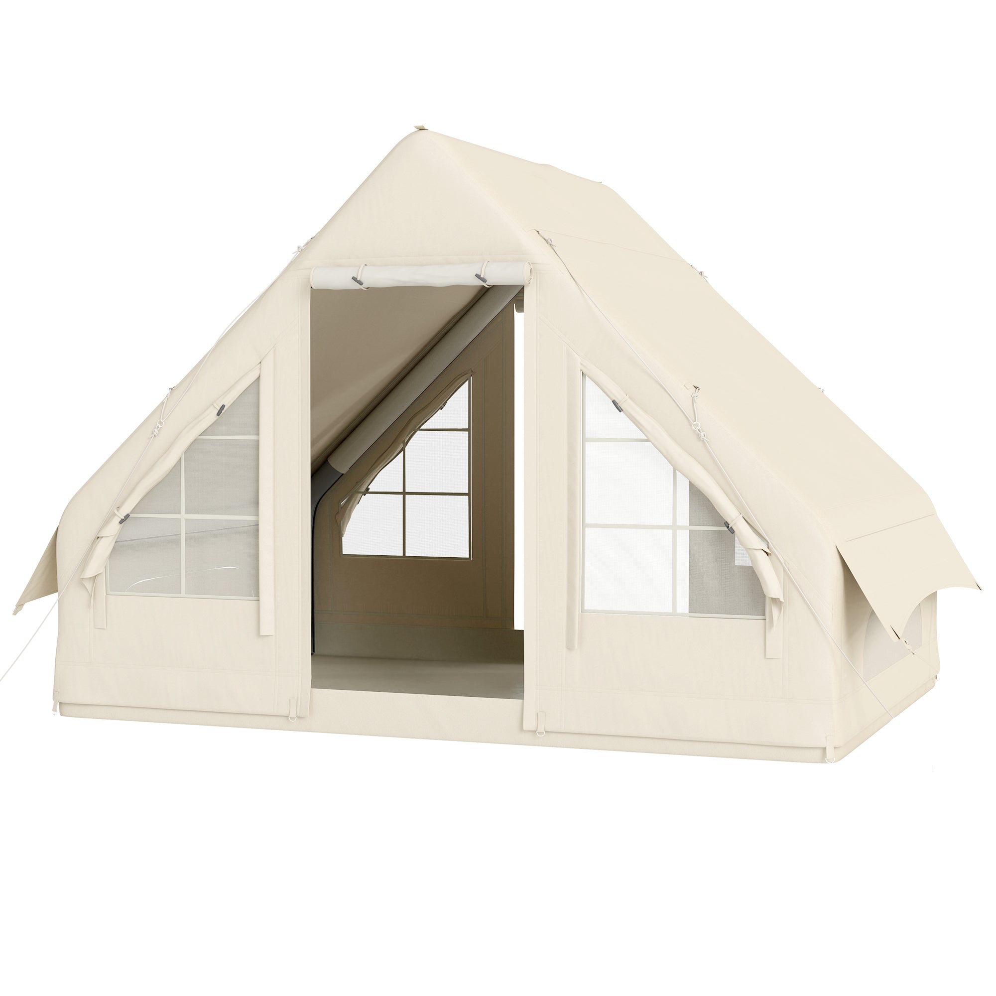 Outsunny Aufblasbares Campingzelt, 3 Personen, mit Luftpumpe & Tasche