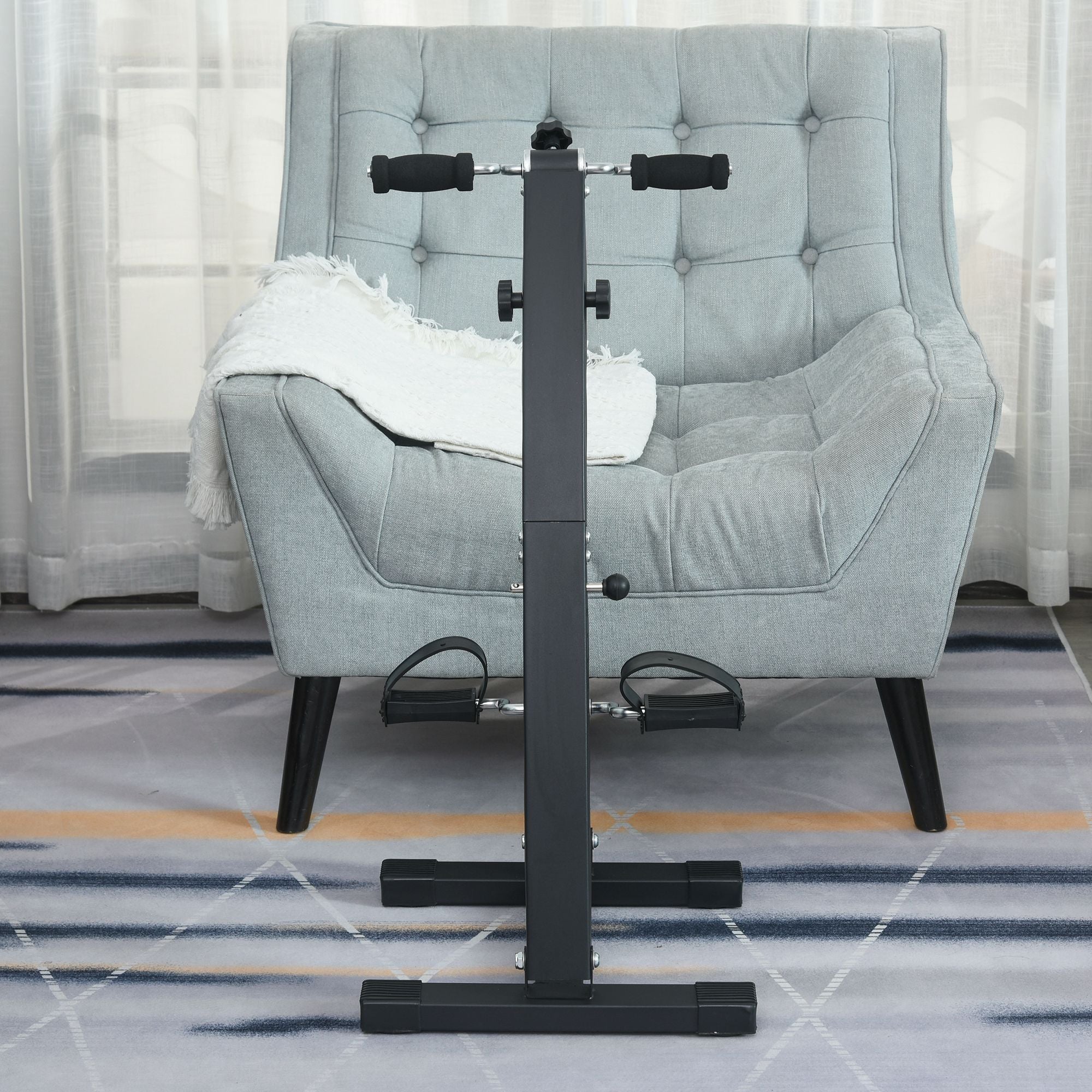 HOMCOM Pedaltrainer für Senioren extra Leise Mini Heimtrainer mit LCD Display Befestigungsband Arm- und Beintrainer Bewegungstrainer Tischfahrrad Mini Bike Fitnessgerät für Zuhause Büro