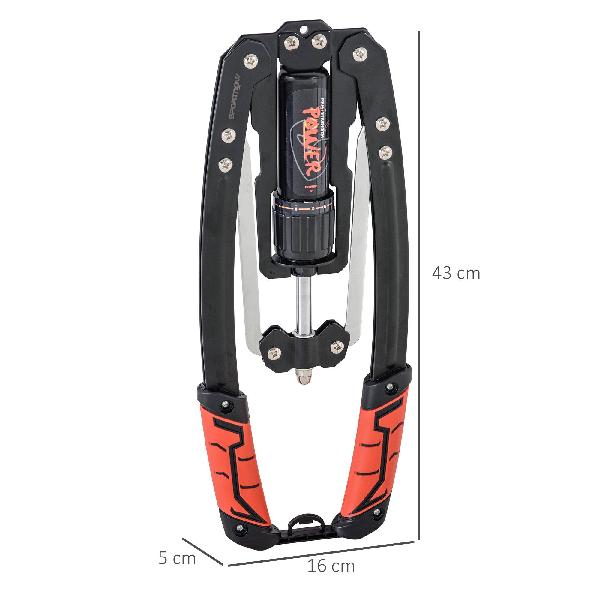 SPORTNOW Power Twister 10-200kg Armtrainer Einstellbare Hydraulische Armtrainingsgerät 43 x 16 x 5 cm Schwarz+Rot