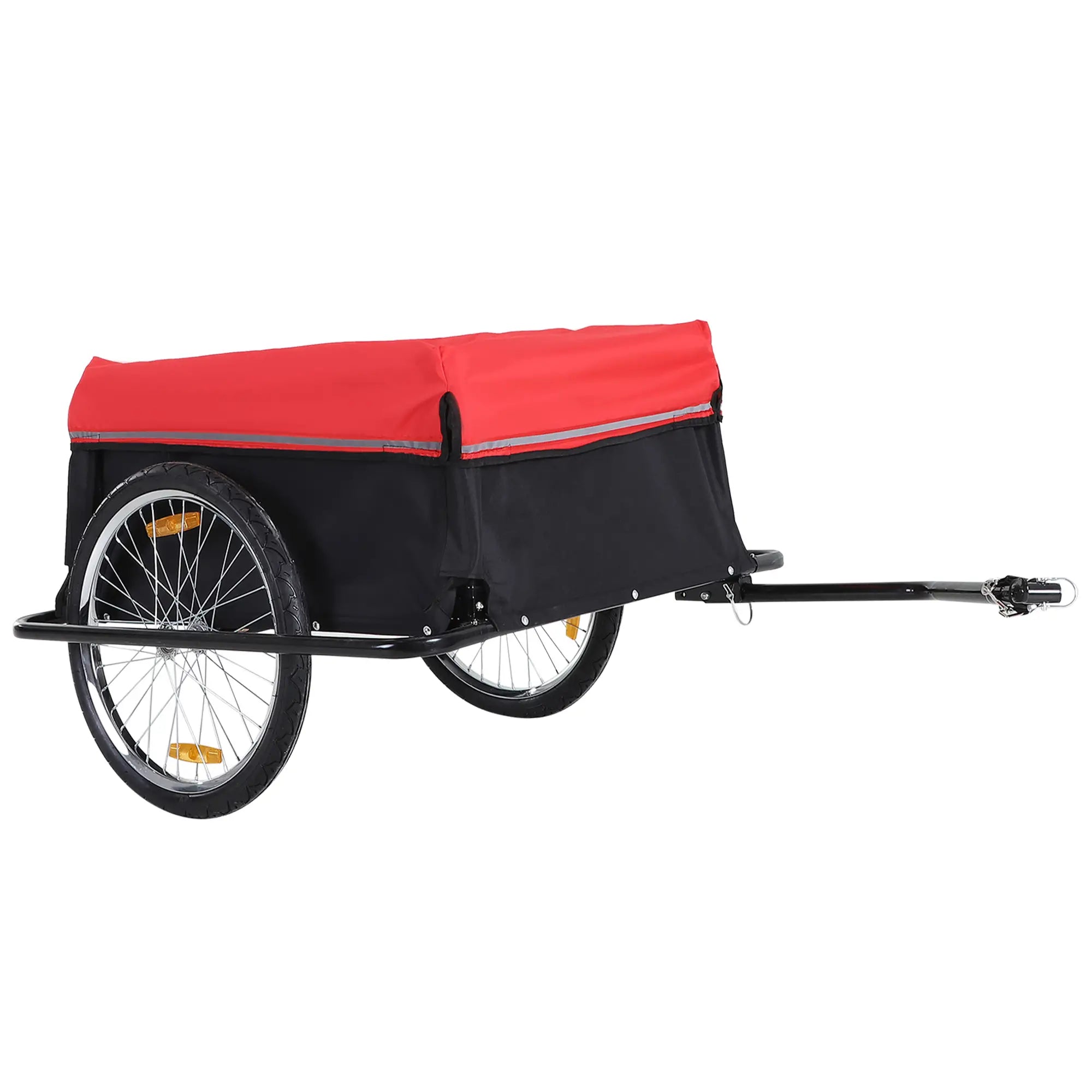 HOMCOM Fahrradanhänger Klappbar Lastenanhänger mit Kupplung,Transportwagen bis 40 kg belastbar, Transportanhänger Anhänger für Fahrrad Handwagen 140 x 88 x 60 cm