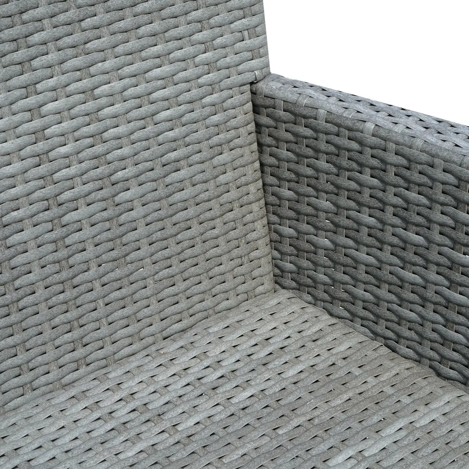 Outsunny Polyrattan Gartenbank 2-Sitzer mit integriertem Tisch Outdoor