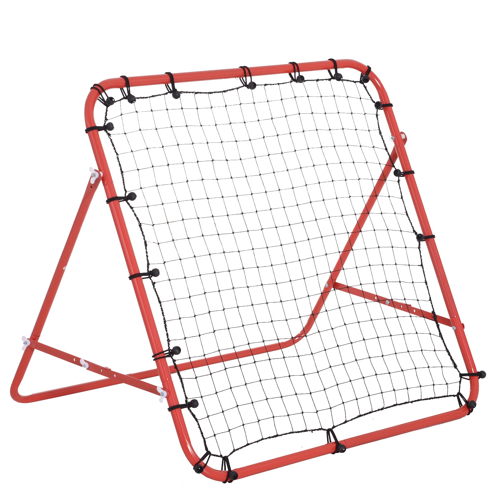 HOMCOM Rebounder für Fußball, Prellwand Rebound Netz, Metallrohr mit PE-Gewebe, Kickback Rückprallwand für Baseball Basketball, Fußballtor für Jugendliche Training 96x80x96cm, Rot