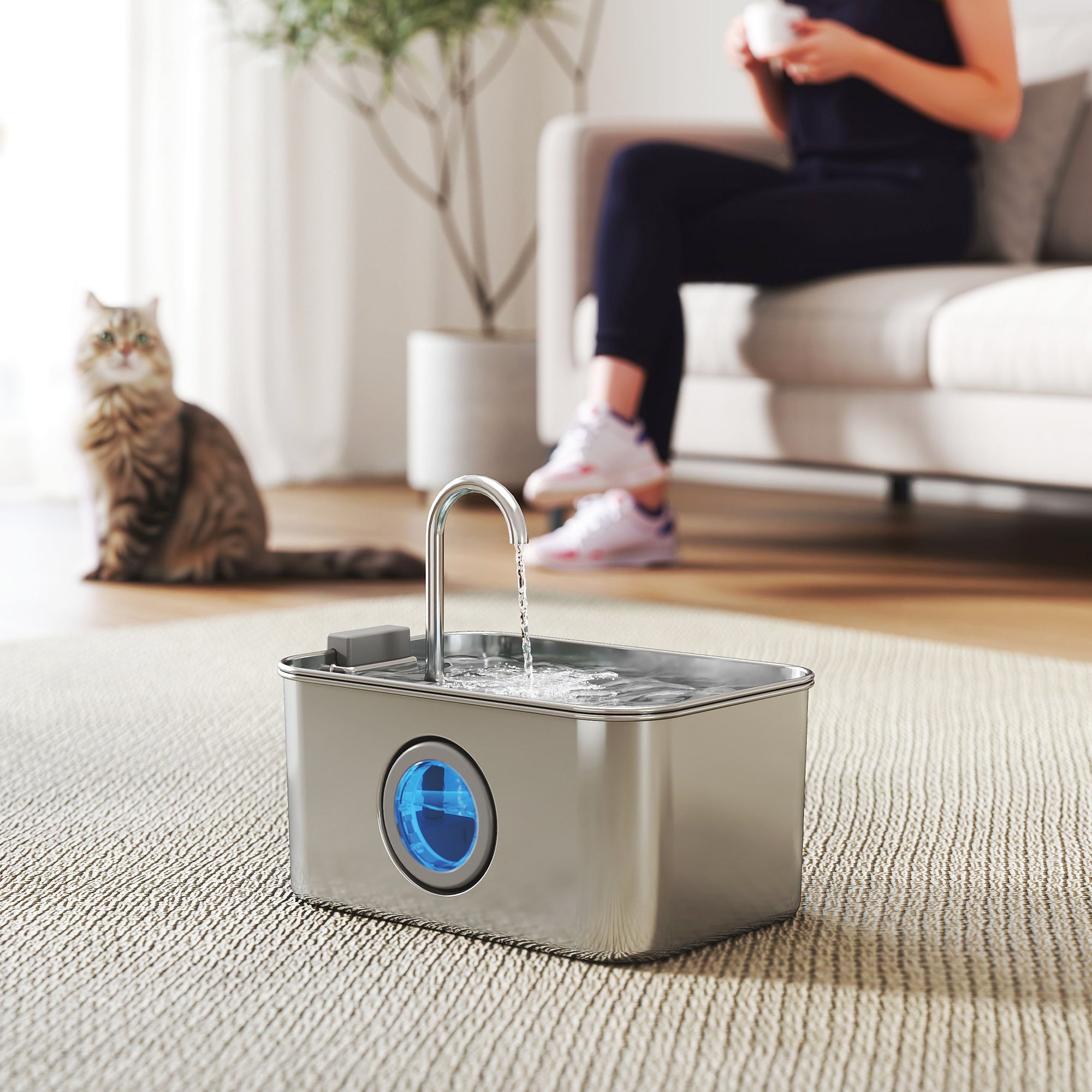 PawHut Katzenbrunnen 3,2L Trinkbrunnen für Katzen mit leiser Pumpe Aktivkohlefilter