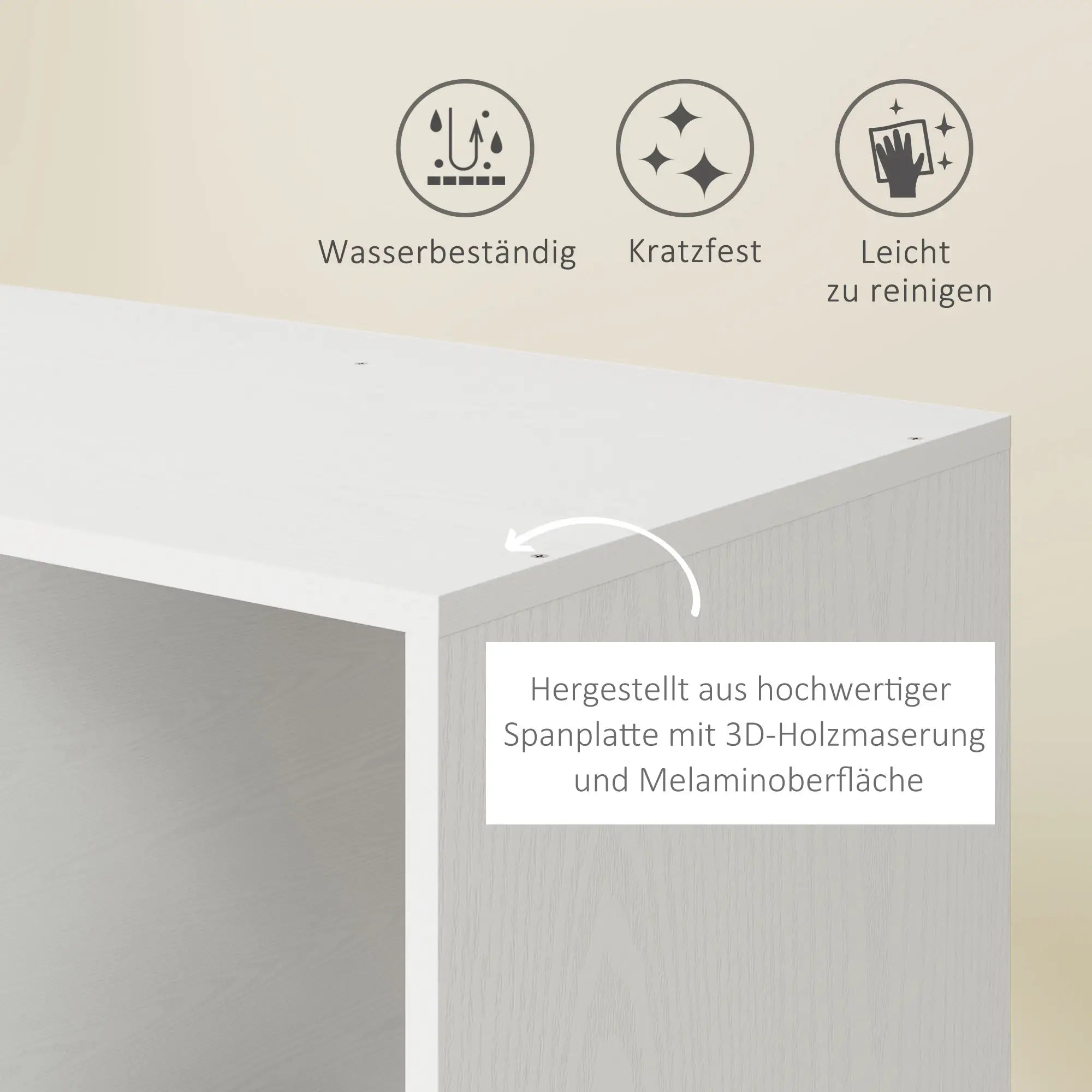 HOMCOM Kleiderschrank auf Rollen, mobile Garderobe, Garderobenschrank, Rollbarer Kleiderständer, 80 x 40 x 128 cm, Weiß