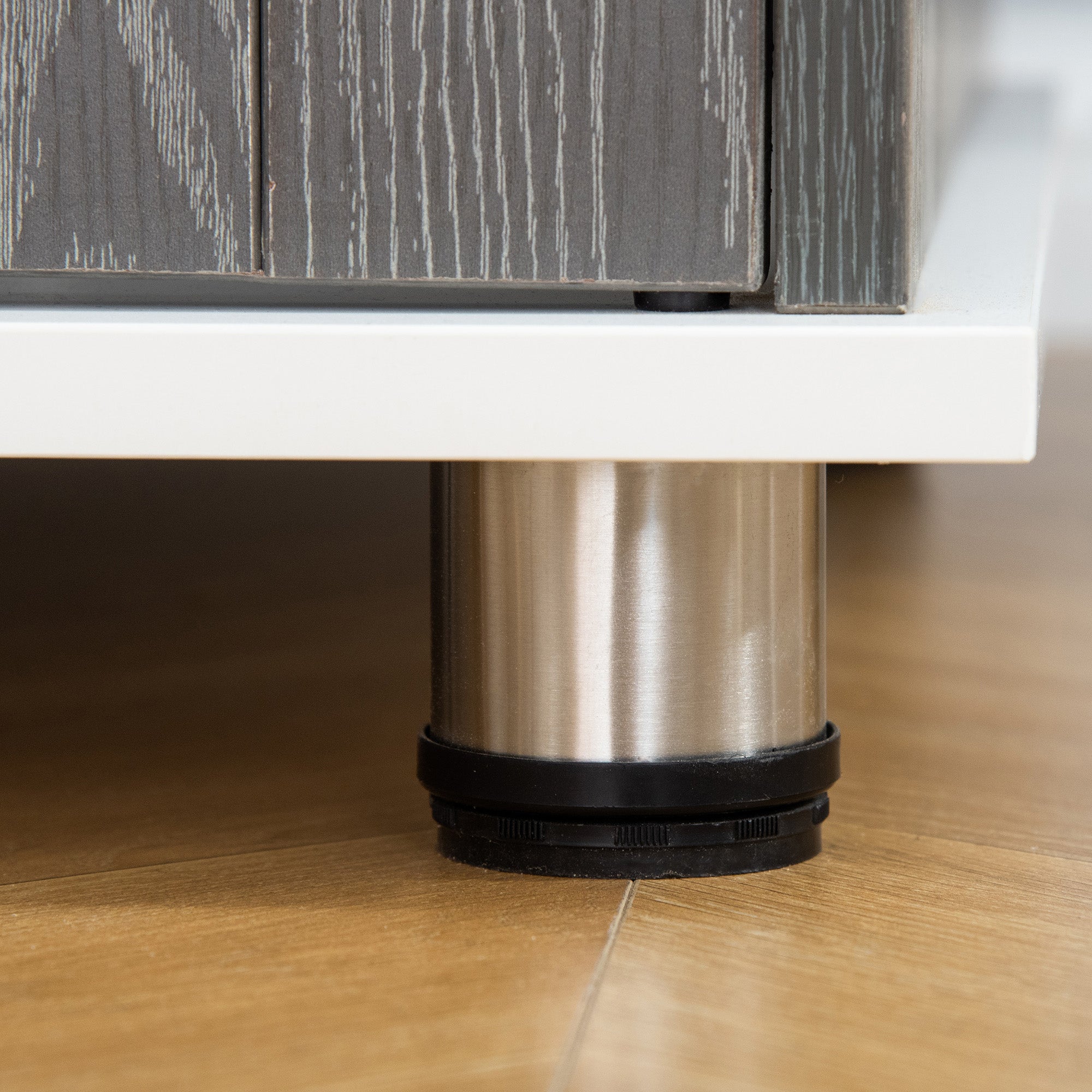 PawHut Transportbox für mittelgroße und kleine Hunde, verriegelbar Holzwerkstoff Stahl Grau + Weiß