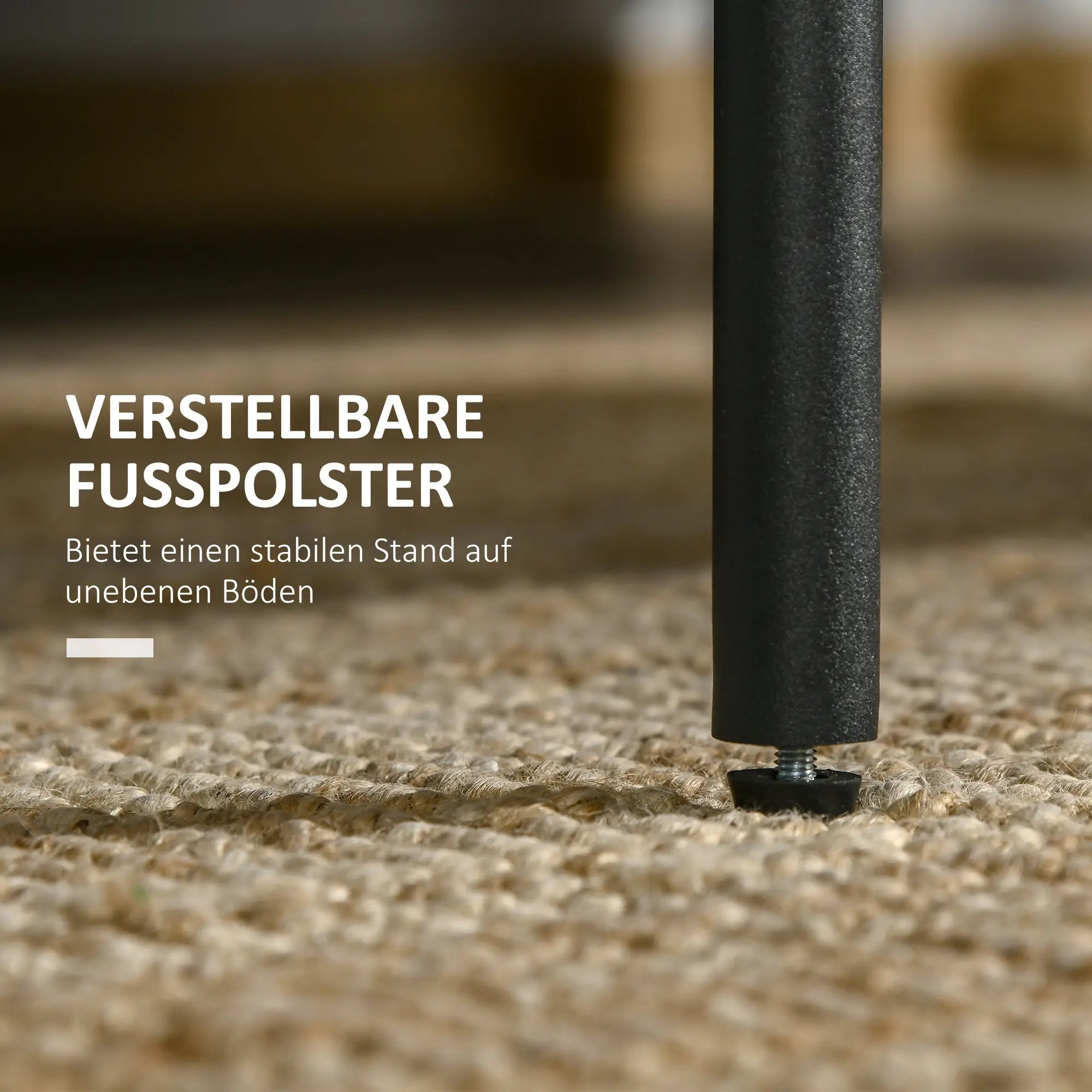 HOMCOM Couchtisch mit Ablage, verstellbare Füße, Stahlrahmen, Glasplatte, 100 x 55 x 45,5 cm, Schwarz