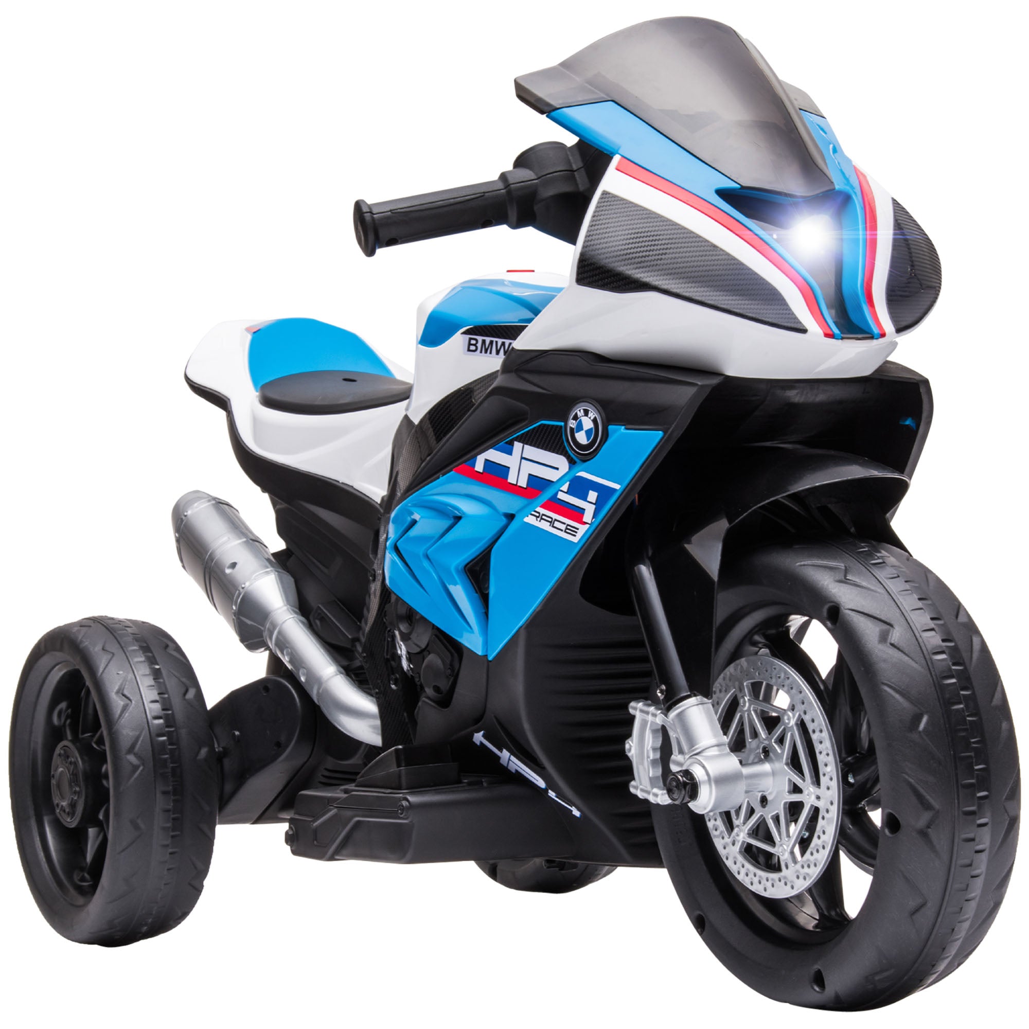 HOMCOM Kindermotorrad, Elektromotorrad, Scheinwerfer, 3 Musikmodi, für Kinder 1,5-5 Jahre, Blau, 82,5 x 42 x 54cm