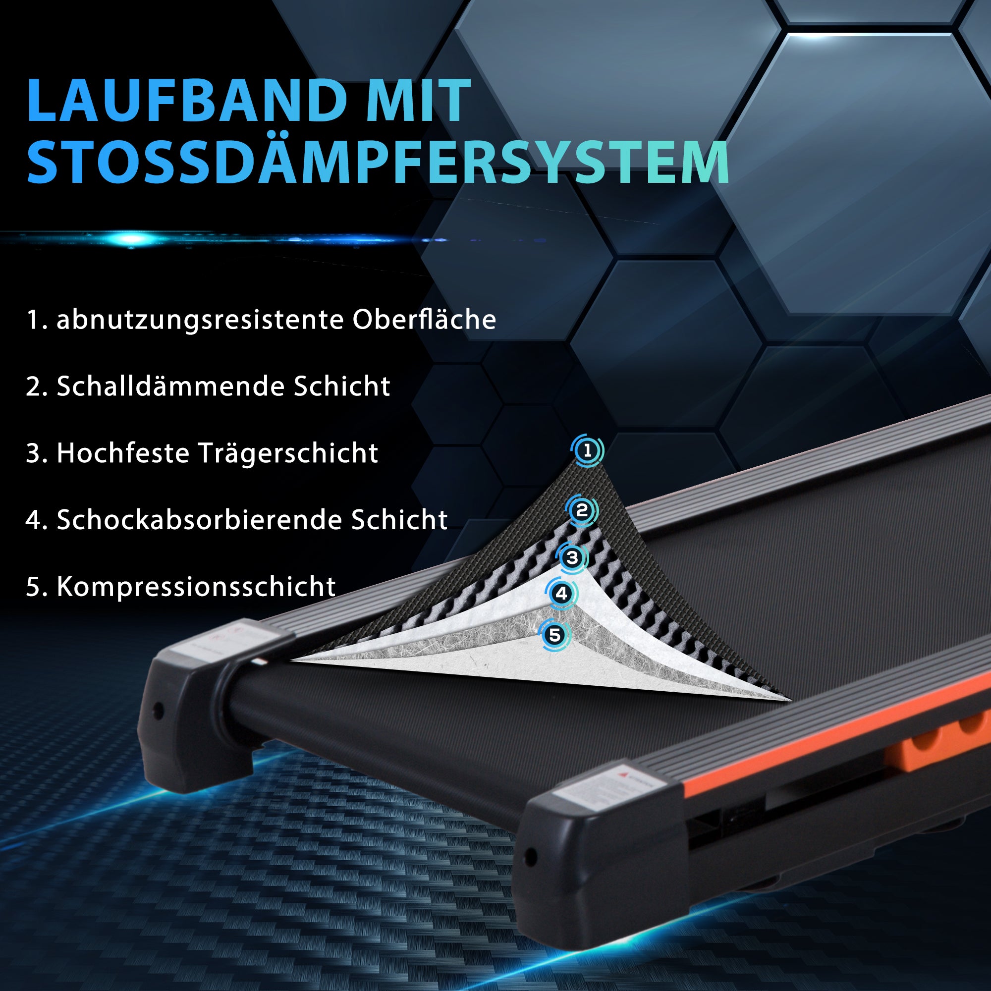 HOMCOM Elektrisches Laufband für Zuhause mit LCD Display, Faltbares Fitnessgerät, 1-6 Km/h, Stahl, Schwarz, 105 x 56 x 108,5 cm