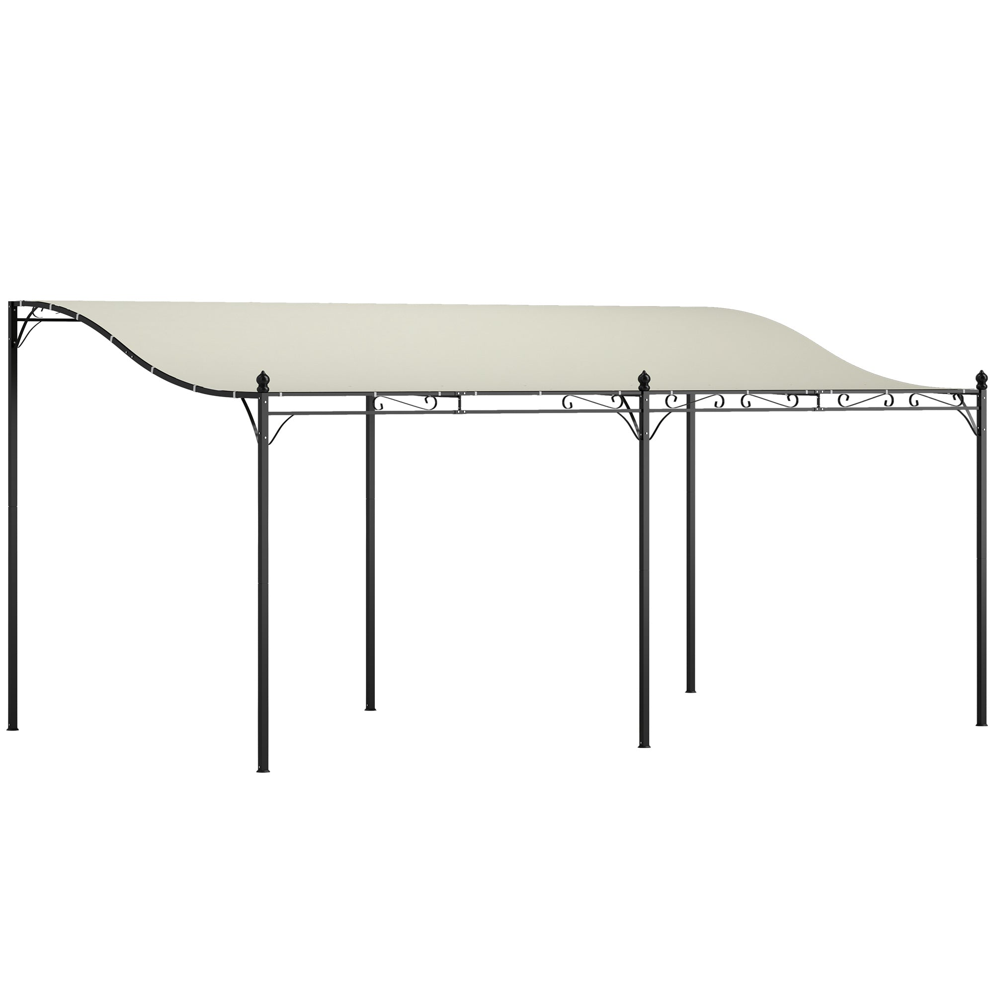Outsunny 3 x 5 m Pergola, Flexibles Gartendach mit wasserfester Plane und Metallrahmen, Schattenspender, Cremeweiß