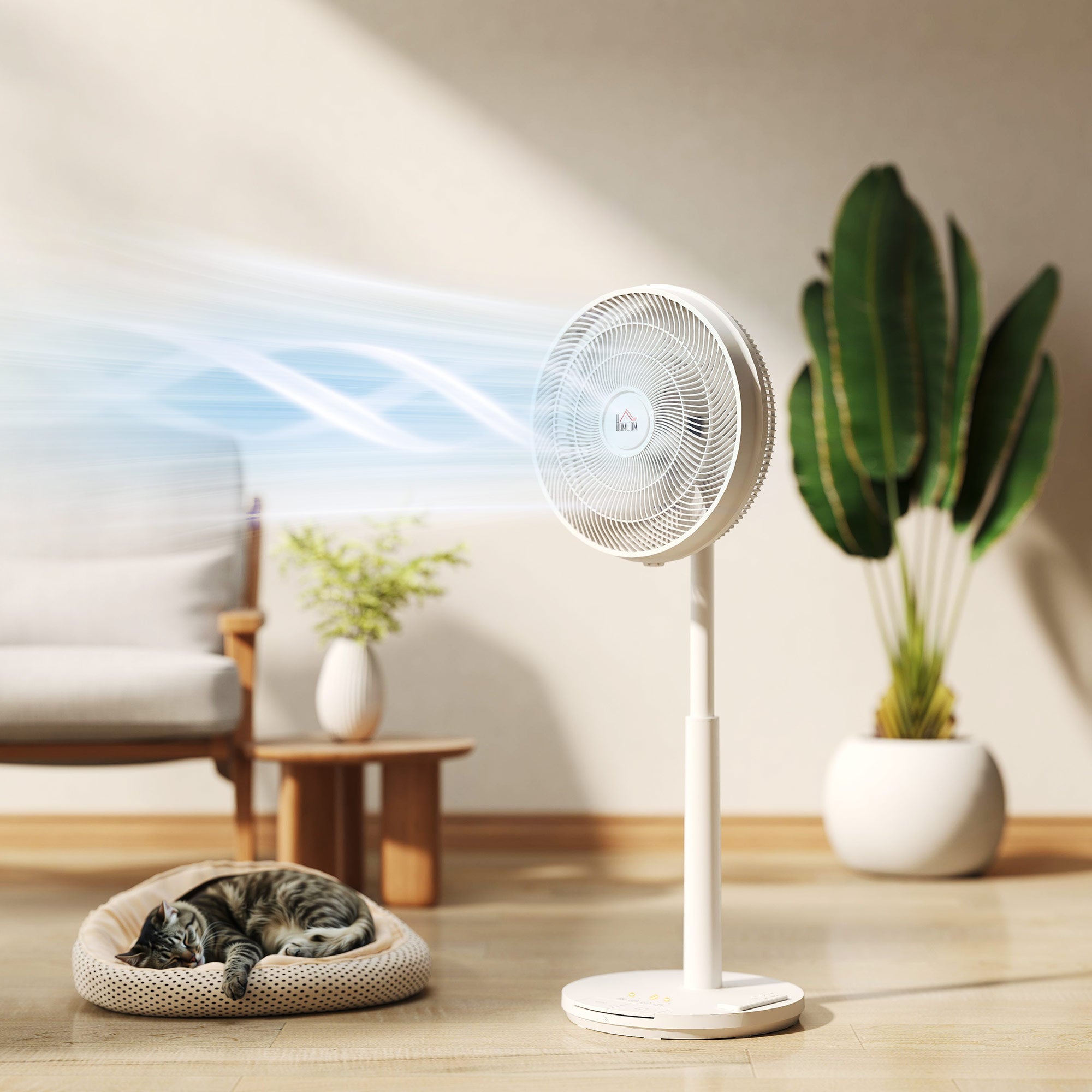 HOMCOM Ventilator, Klimaanlage, 3 Modi, LED-Anzeige, schwenkbar, Kunststoff, Weiß