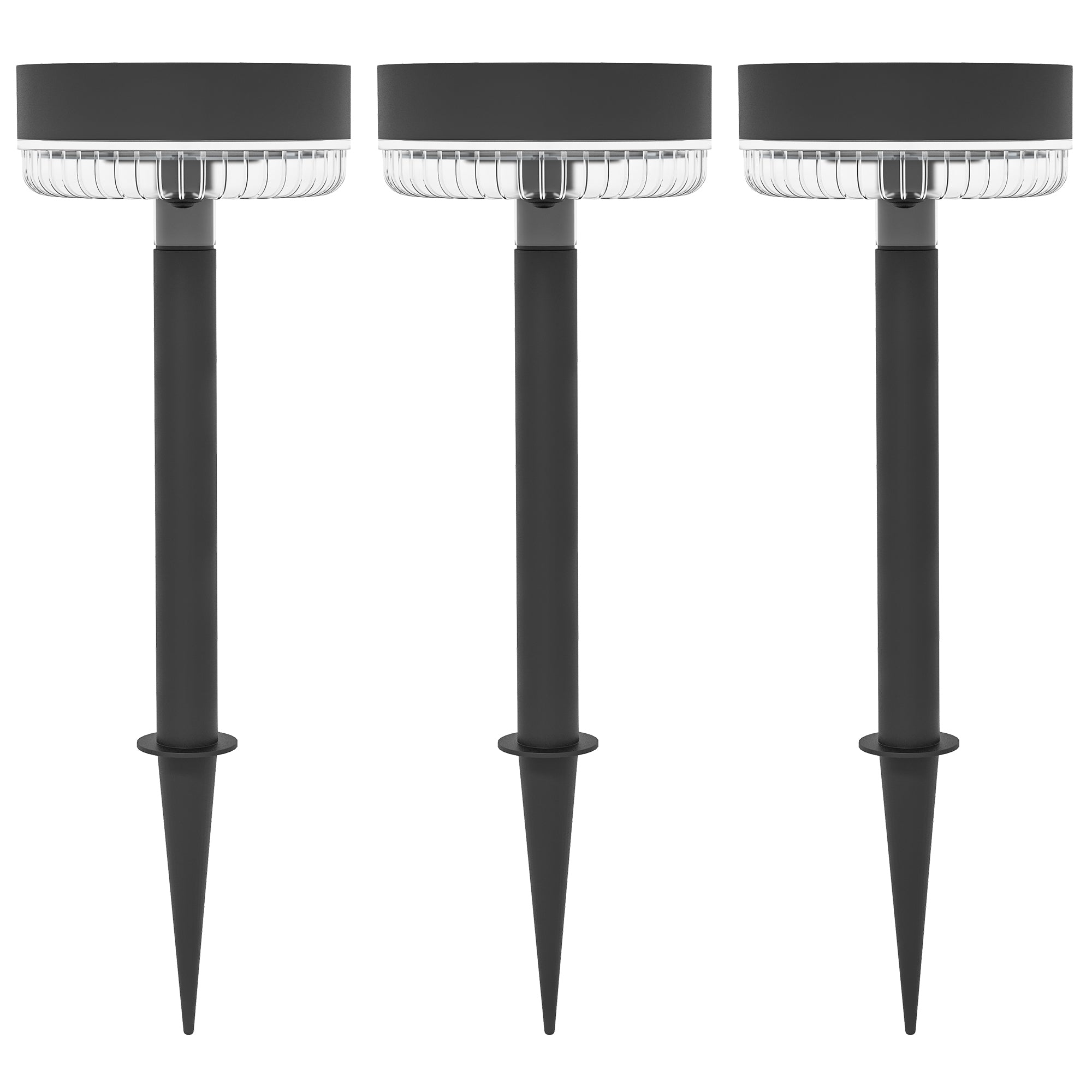 Outsunny Solar Gartenleuchten, wasserdicht, Warmweiß LED, 10-12h Betriebszeit, Schwarz