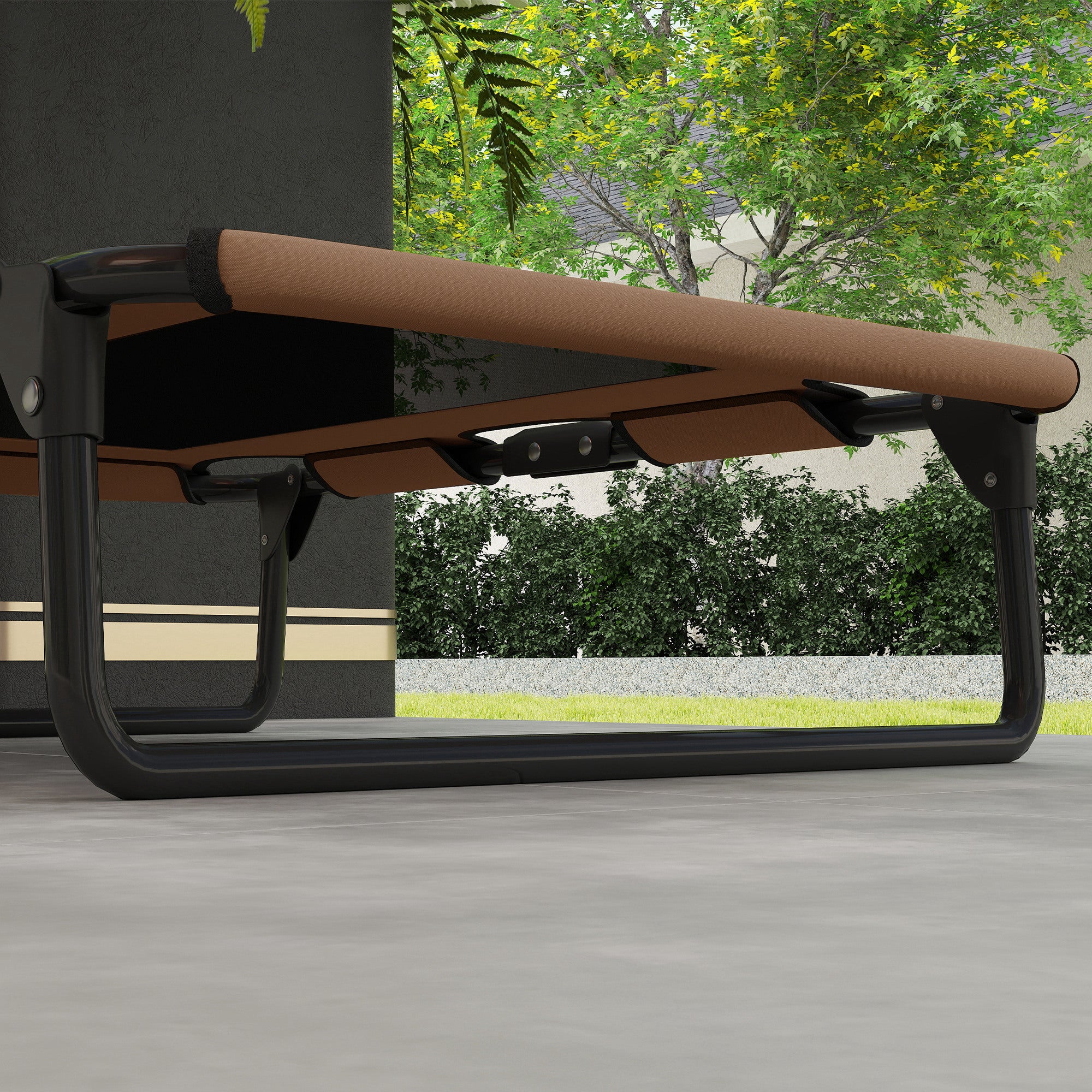 PawHut Erhöhtes Hundebett klappbar Haustierbett, Outdoor Hundeliege mit Netzdesign Kaffee Oxford 75 x 51 x 18 cm