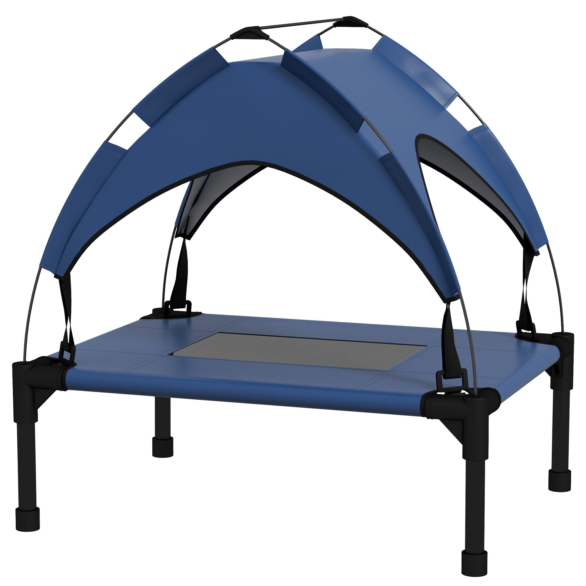 PawHut Hundebett mit Dach, Outdoor, tragbar, wasserabweisend, bis 30 kg, 61 x 46 x 63 cm, Dunkelblau