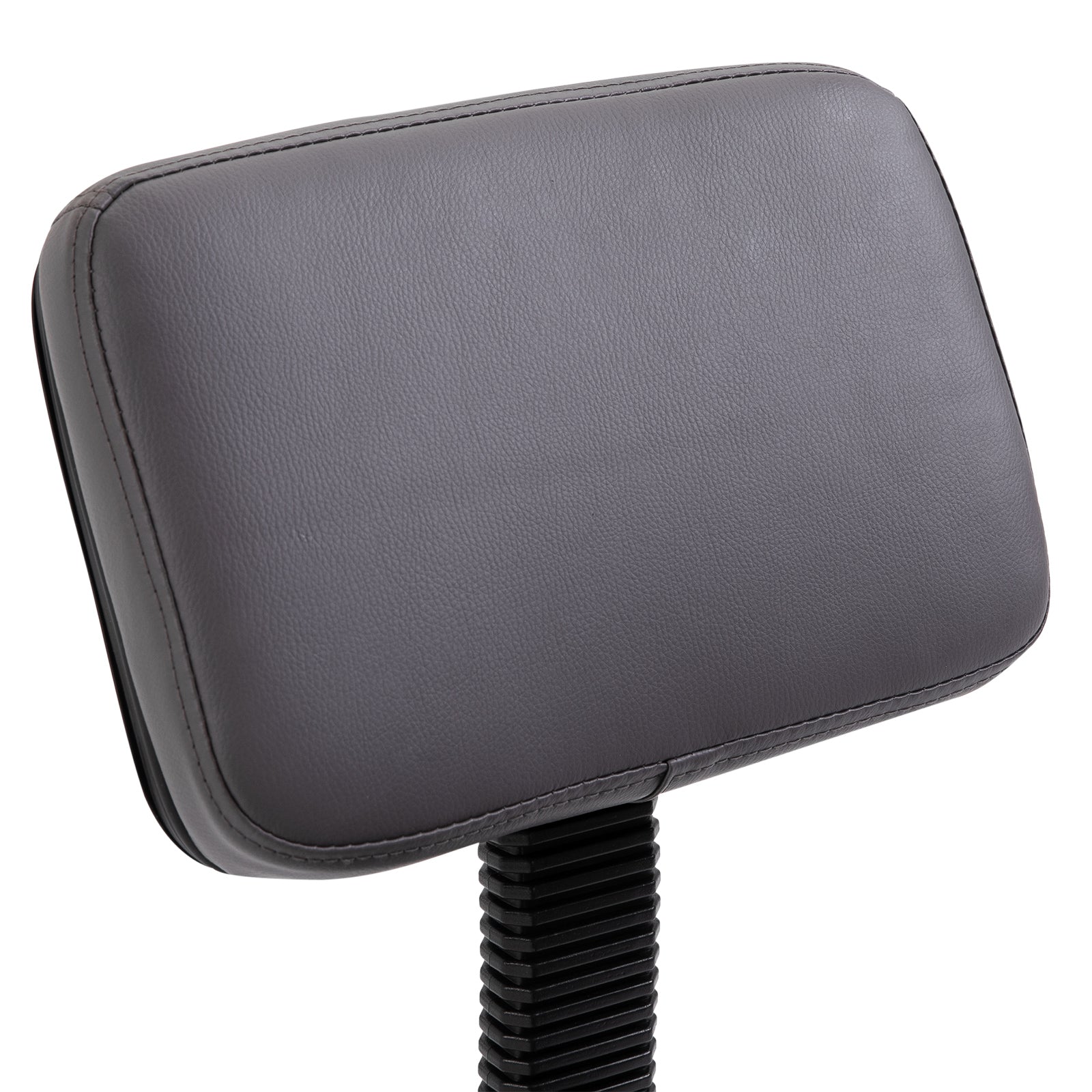 HOMCOM Salonhocker, höhenverstellbar, ergonomisch, 360° drehbar, 5 Rollen, synthetischer Bezug, Grau